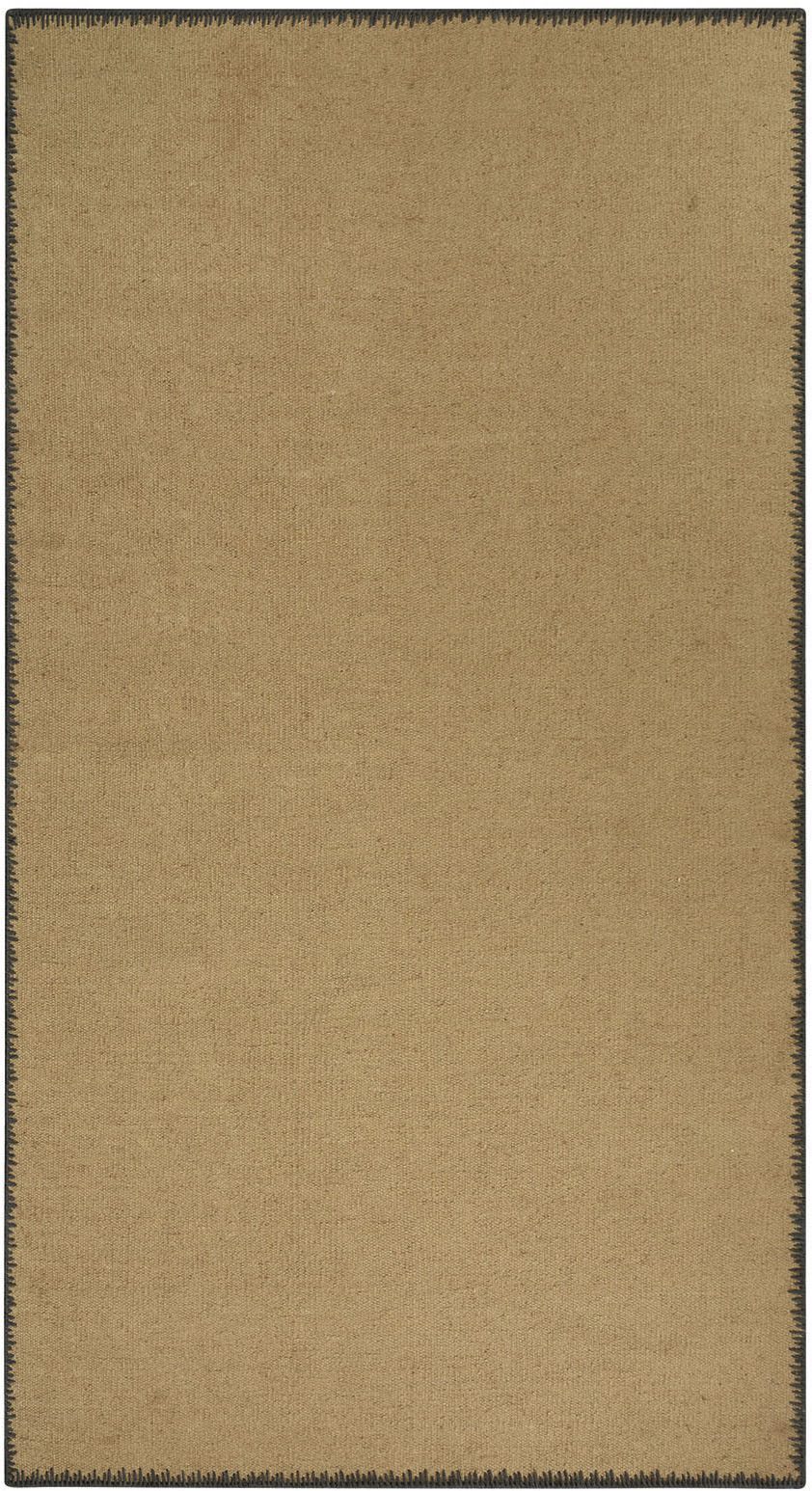 PAD Teppich MOSS, rechteckig, Höhe: 6 mm, Juteteppich, handgewebt, Uni Farben, farbige Umrandung, Wohnzimmer