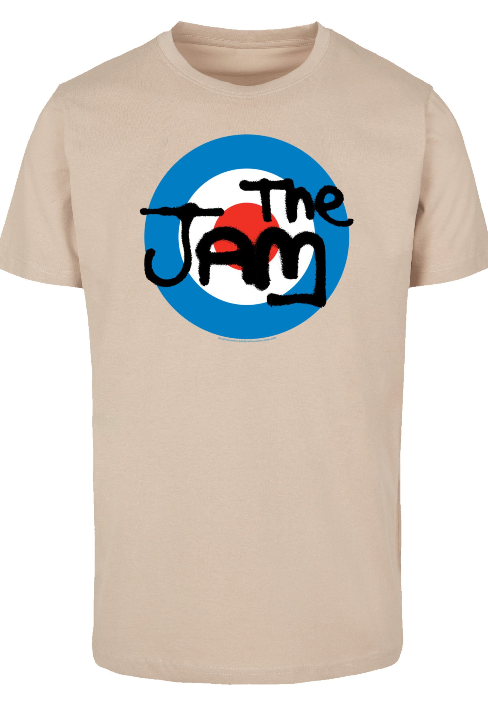 Rippbündchen am Jam Premium Qualität, T-Shirt Doppelnähte Saum Band Classic am Hals The F4NT4STIC und Logo