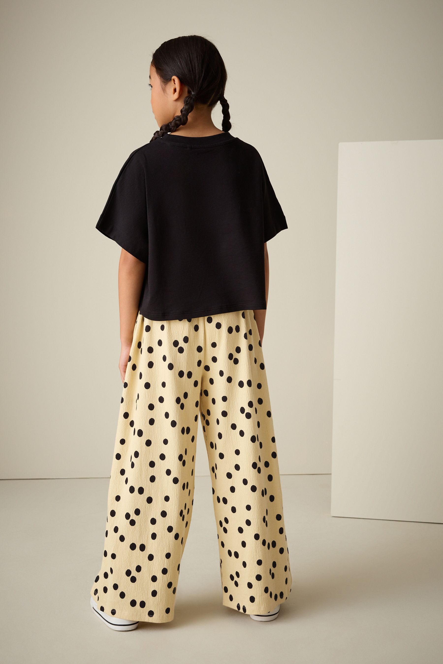 Next Palazzohose Strukturierte Hose mit weitem Bein (1-tlg)