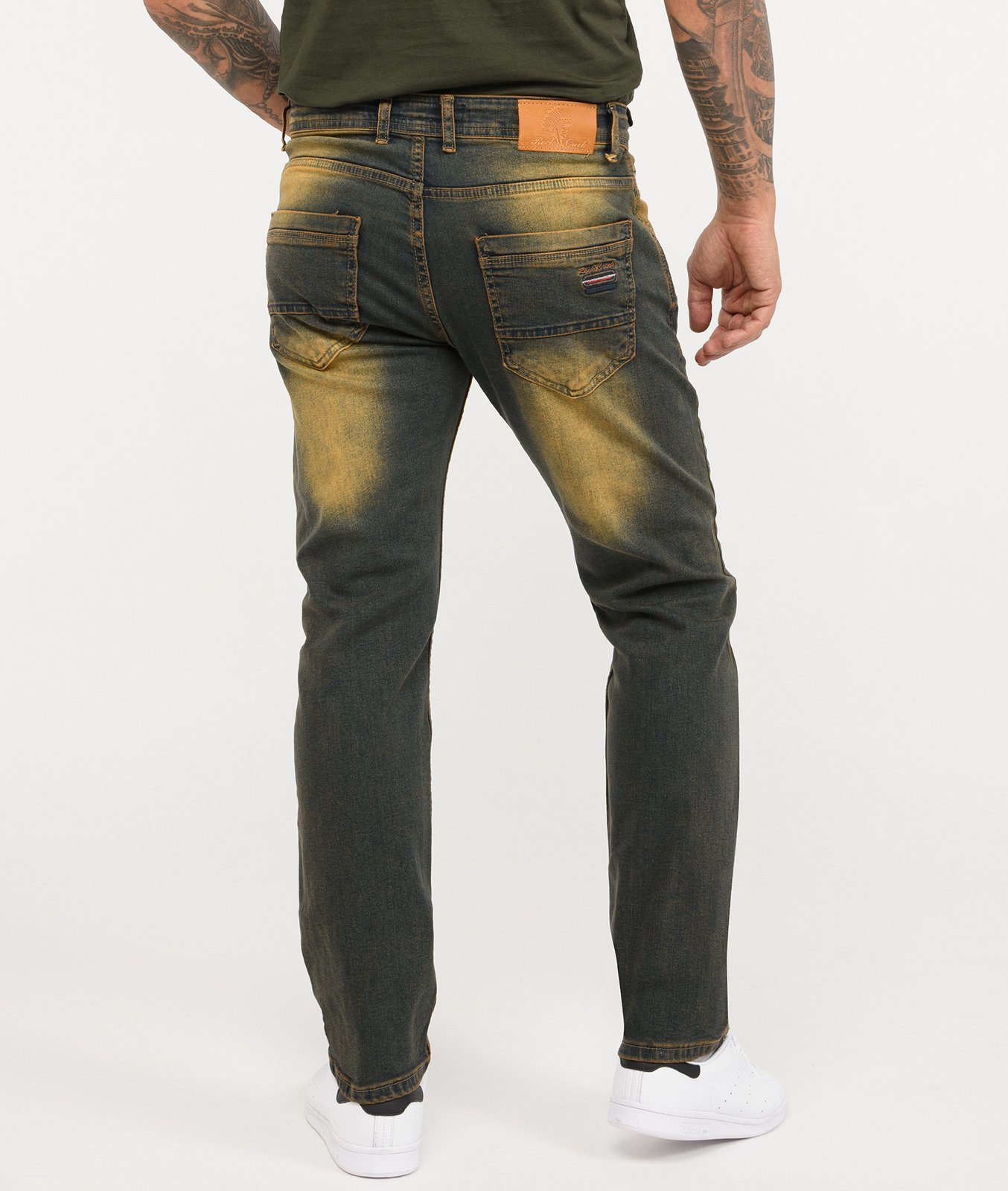 Rock Creek Regular-fit-Jeans Herren Jeans Stonewashed Dirty-Wash RC-329