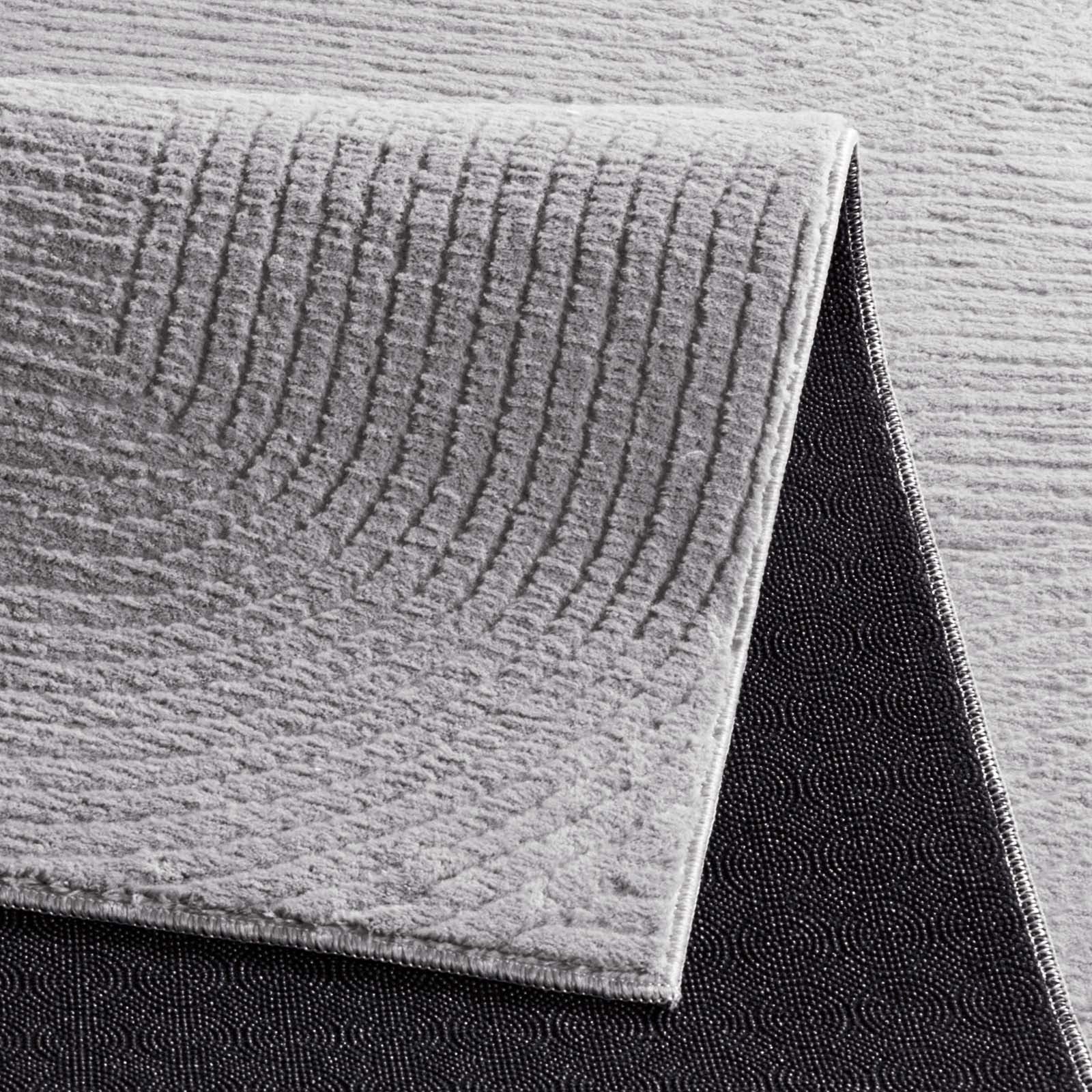 TaraCarpet Teppich TaraCarpet Homestyle 390 Wellen, rechteckig, Höhe: 10 mm, Felloptik hoch-tief weich waschbar Welle grau 50x80 – Bild 5 von 5