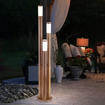etc-shop LED Außen-Stehlampe, Leuchtmittel inklusive, Warmweiß, Außenleuchte Stehlampe Wegeleuchte außen Gartenlampen schwarz braun