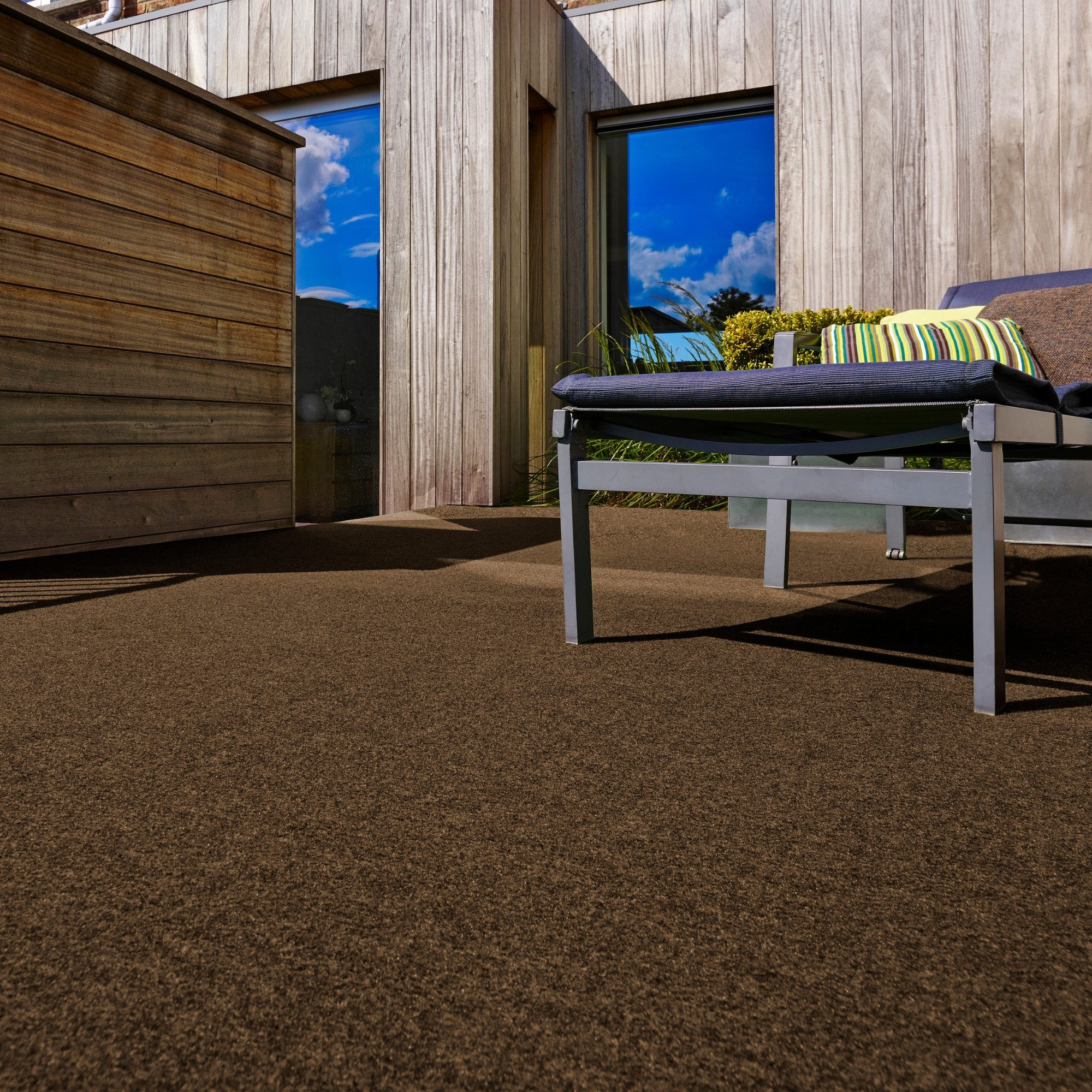 Andiamo Kunstrasen Field, Gesamthöhe 4 mm, Made in Belgium, rechteckig, für Balkon & Terrasse, mit Drainage-Noppen, Nadelfilz-Optik
