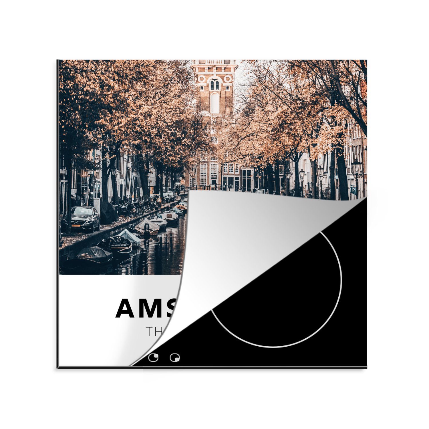 Amsterdam Herdblende-/Abdeckplatte Arbeitsplatte cm, - für tlg), Niederlande Vinyl, 78x78 Ceranfeldabdeckung, - Wasser, MuchoWow (1 küche