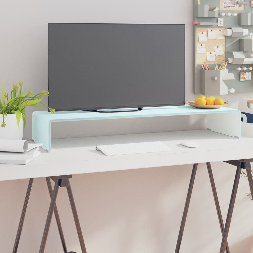 furnicato TV-Schrank TV-Aufsatz/Monitorerhöhung 90x30x13 Grün Glas cm