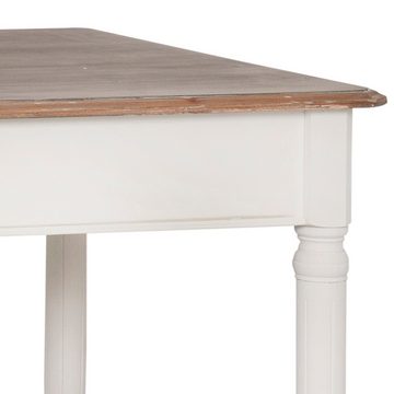 99rooms Esstisch Ravenna Pappel Weiß Hellbraun (Esstisch, Tisch), aus Massivholz, rechteckig, mit Schublade, viel Stauraum, Landhausstil