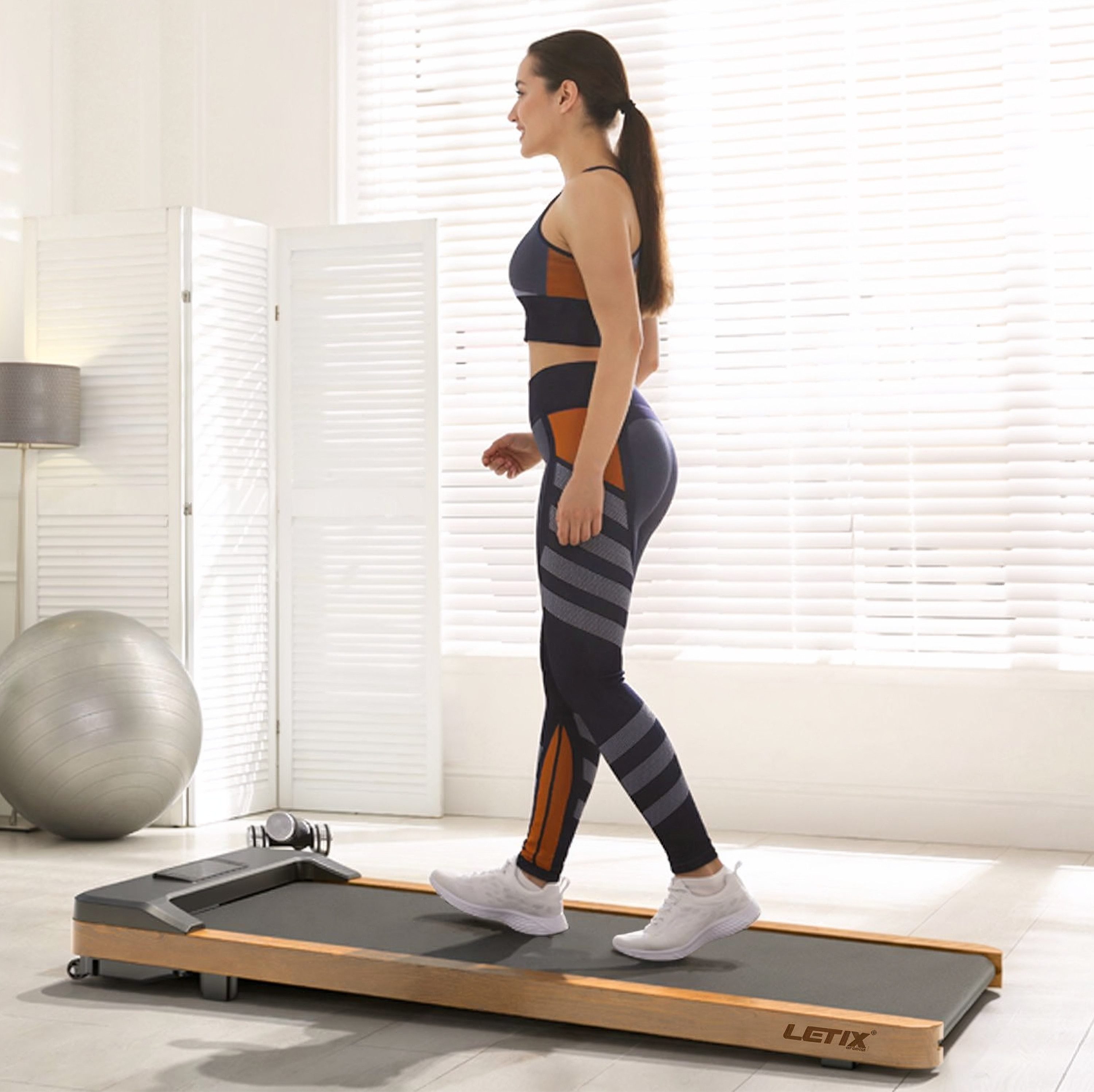 Letix Sports Laufband DeskWalk Motorisiertes Fitnessgerät (mit LCD-Display, Schreibtisch Heimtrainer Elektrisch für zu Hause und Büro)