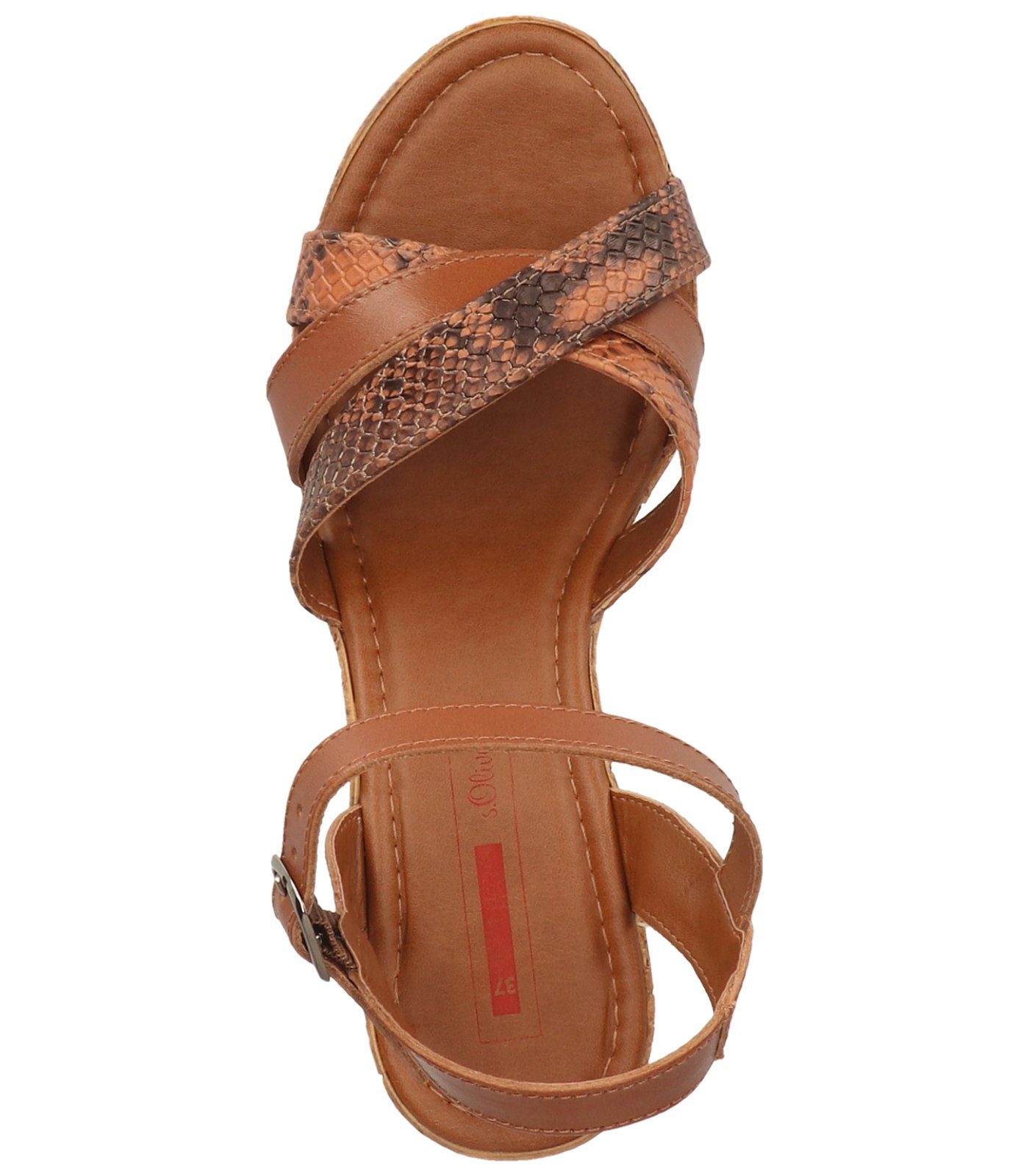 Sandalen Cognac Keilsandalette s.Oliver Leder/Synthetik