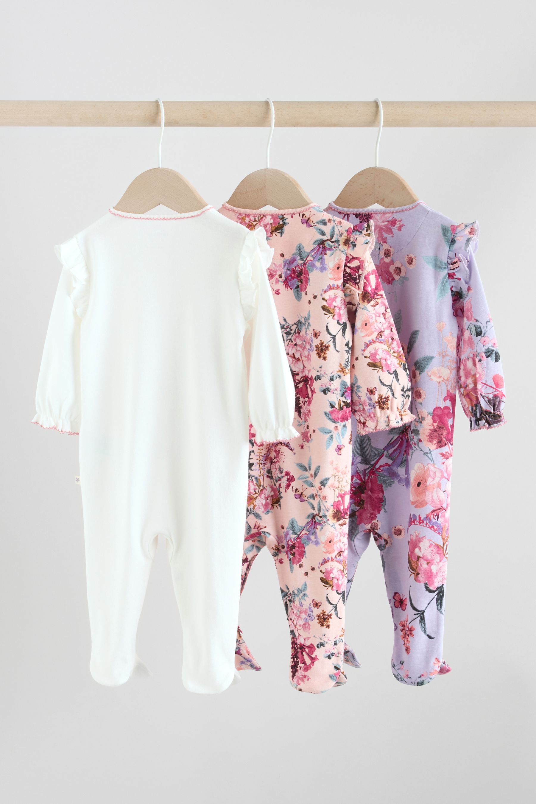 Next Schlafoverall Gerippte Babyschlafanzüge, 3er-Pack (3-tlg)
