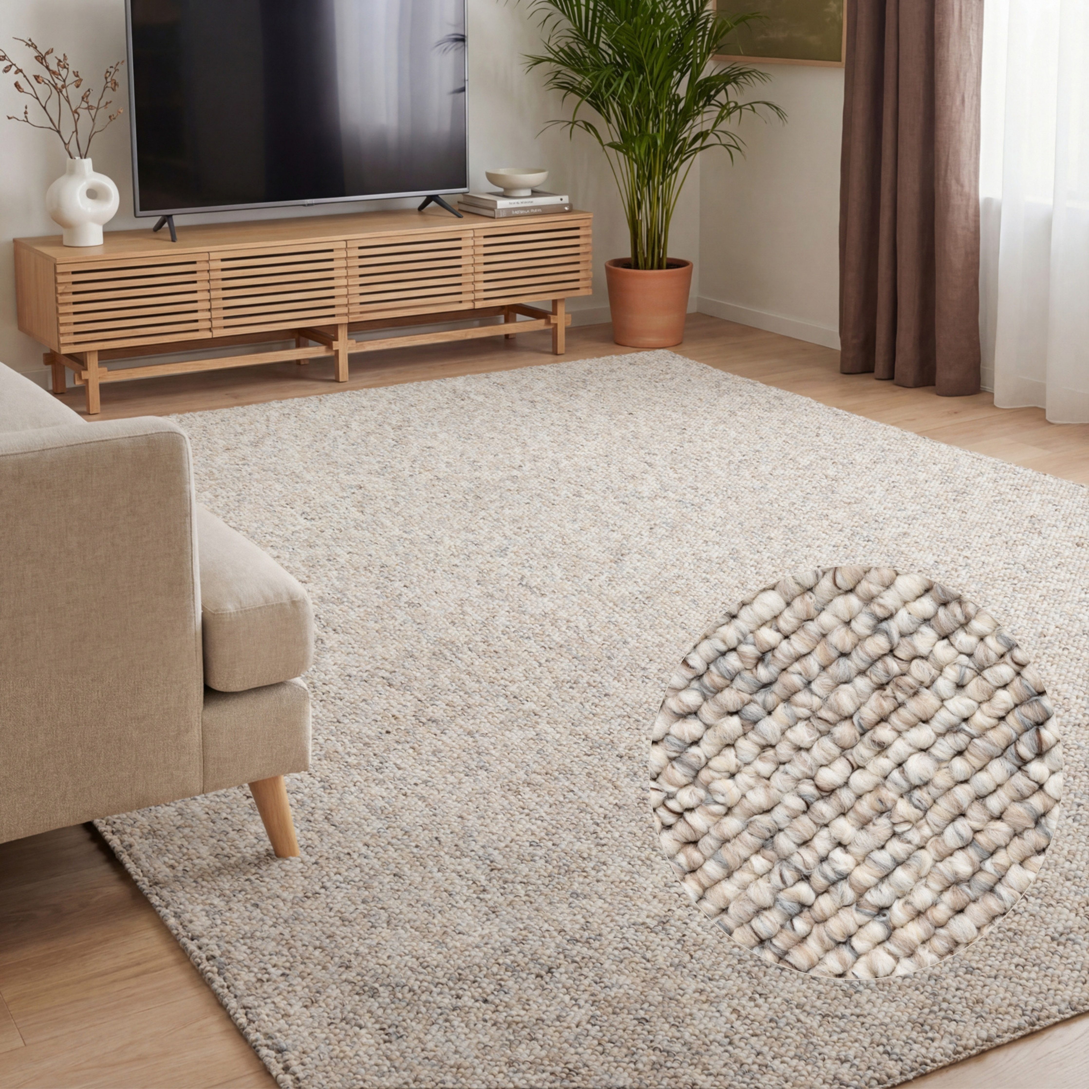 ELLE DECORATION Teppich Rocco, rechteckig, Höhe: 10 mm, Läufer, waschbar, Wohnzimmer, Esszimmer, Woll-Optik
