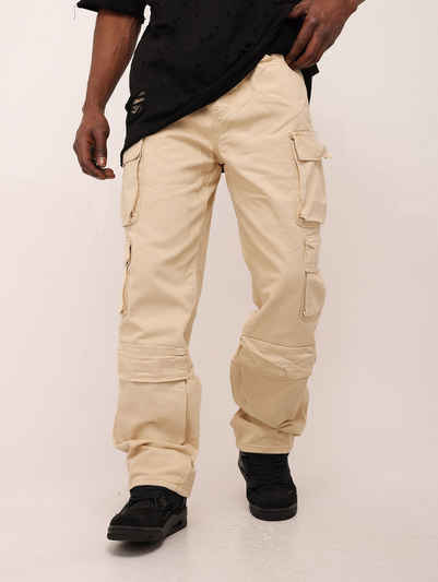 Denim House Loose-fit-Jeans Baggy Jeans Cargo Loose Fit mit besonderen Details Beige W30//L34