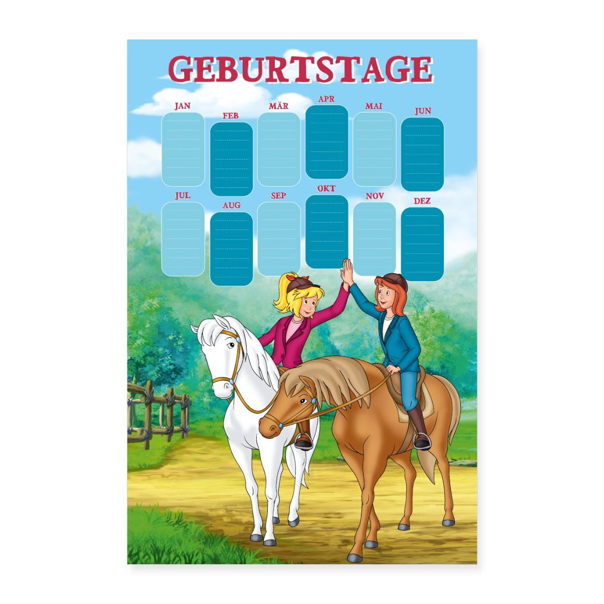 Poster Bibi und Tina Freundschaft Geburtstagskalender Poster 40x60 cm