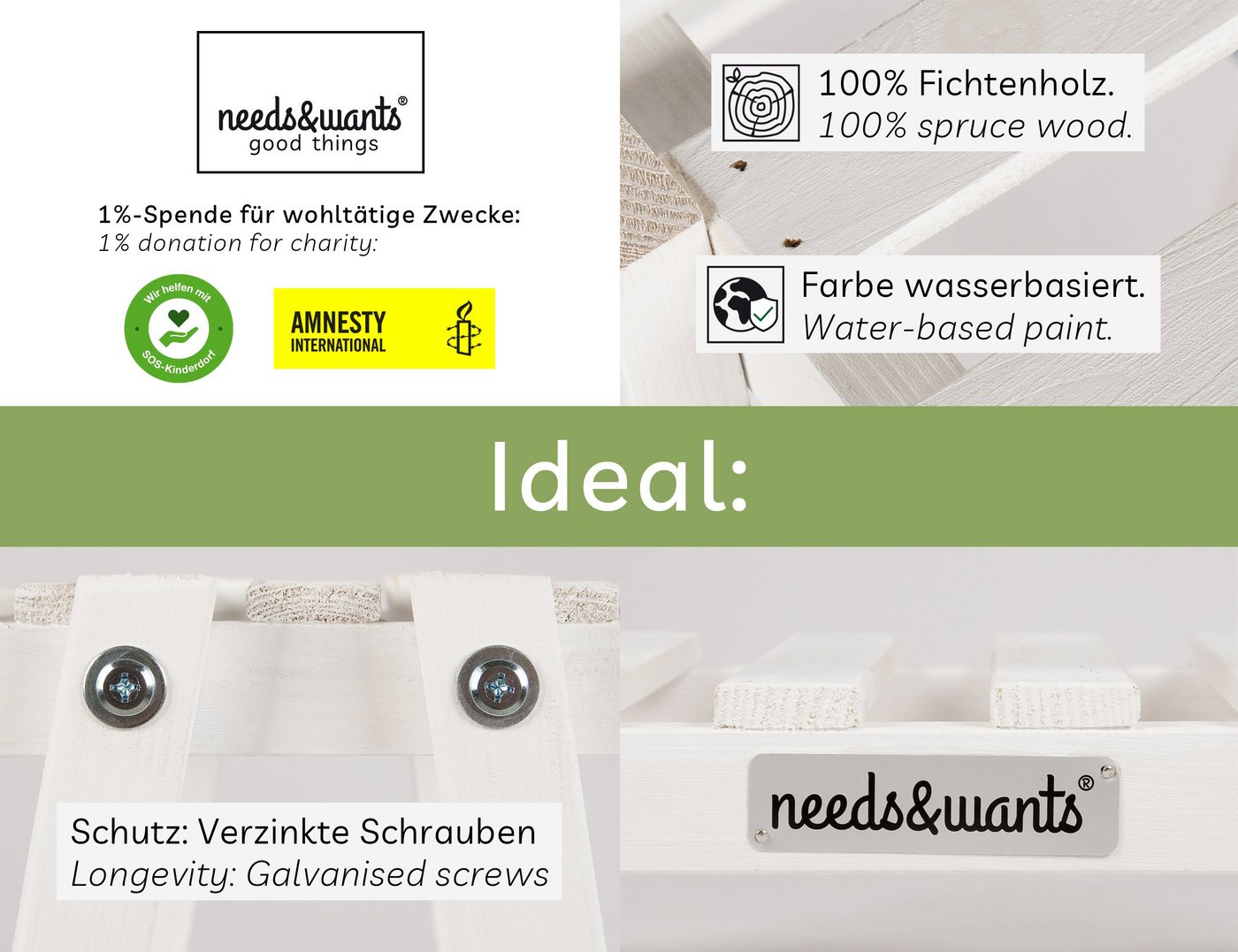 Thumbnail - needs&wants® Blumenständer Pflanzenständer Blumentreppe Pflanzenregal Blumenregal Pflanzentreppe, Outdoor Indoor Balkon ...