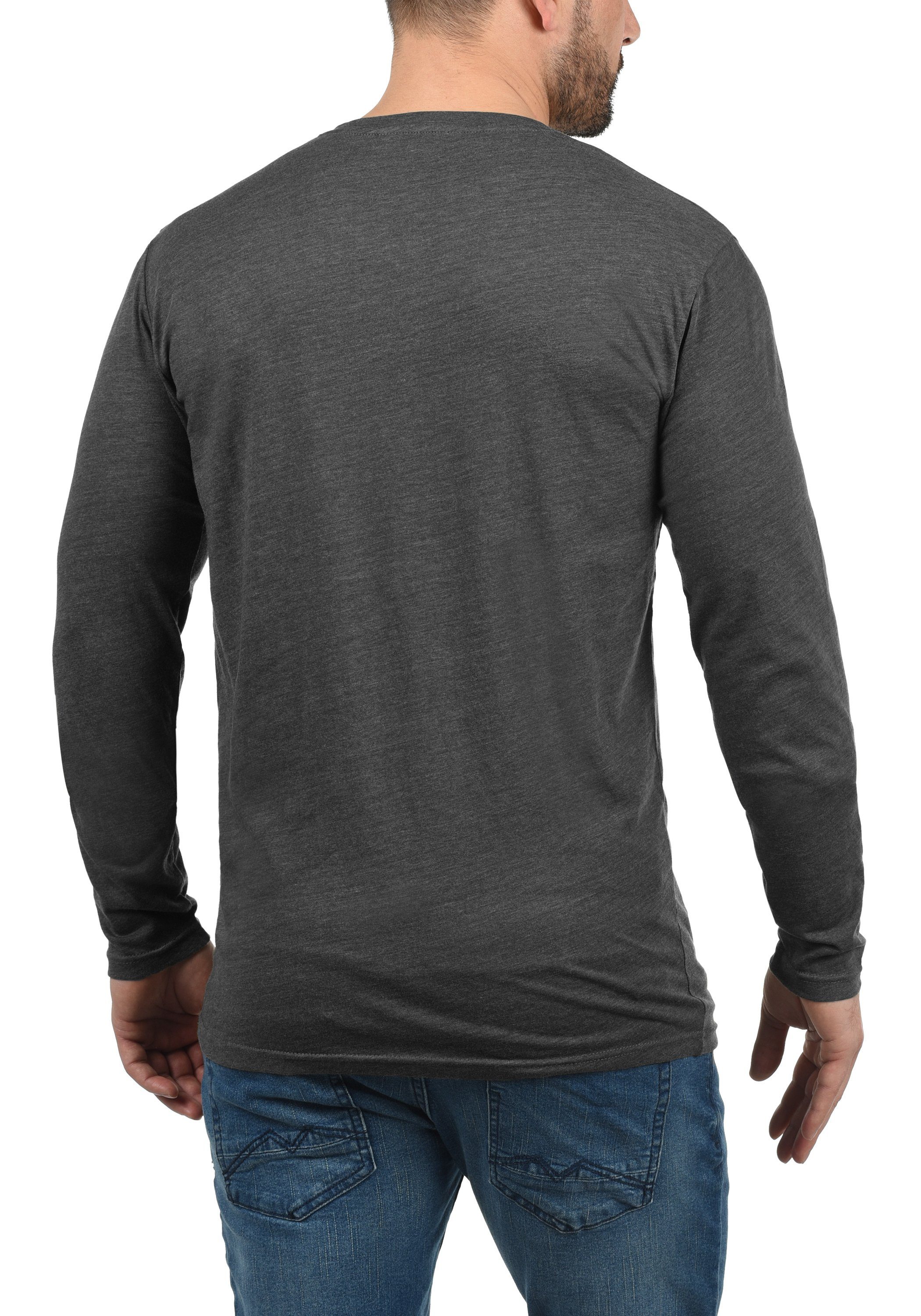 Longsleeve mit (8288) Langarmshirt !Solid Dark Grey Melange SDBeda V-Ausschnitt