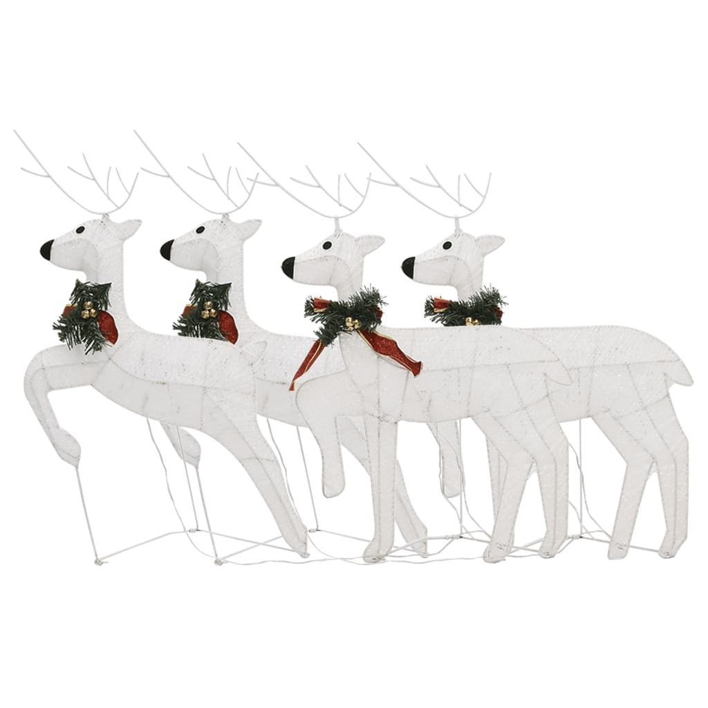 vidaXL Weihnachtsfigur LED-Rentiere 4 Stk. Weiß 80 LEDs (4 St) – Bild 4 von 5