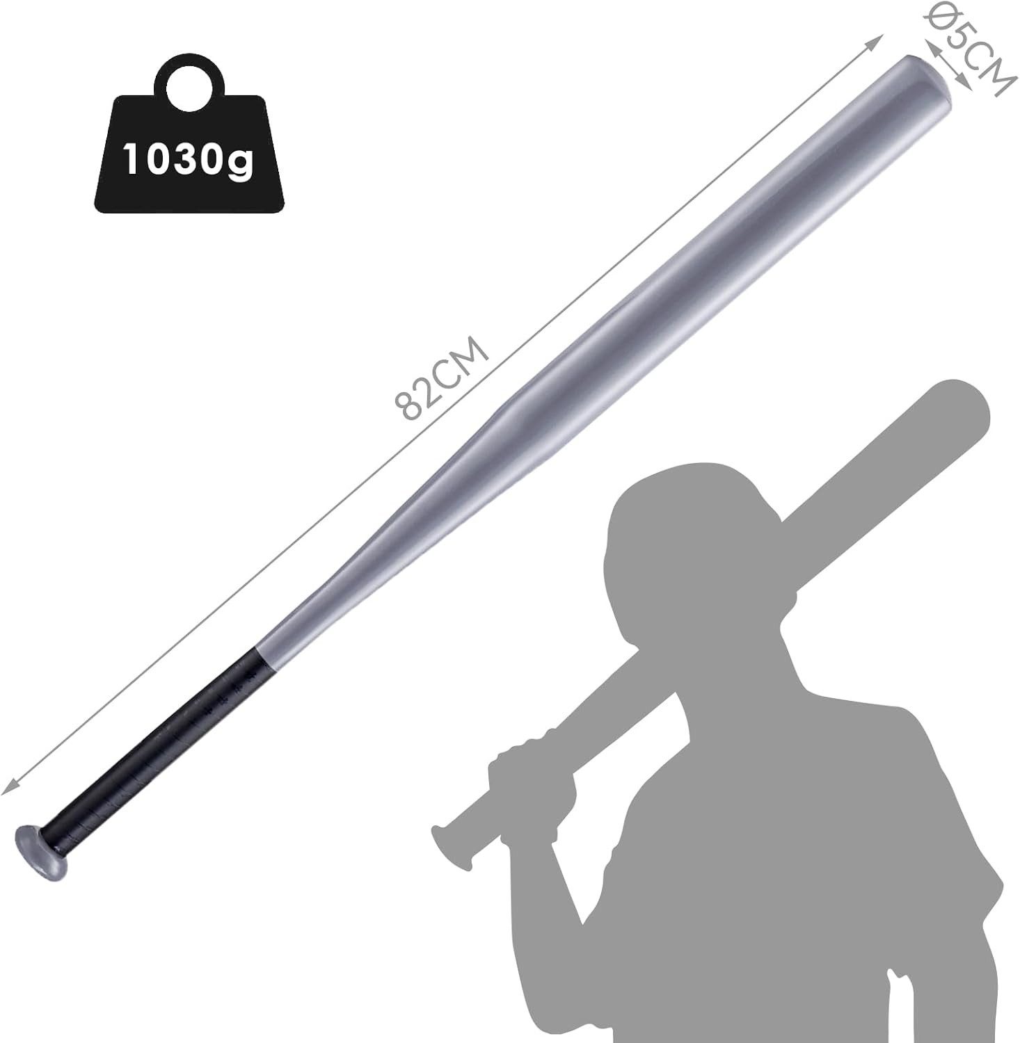 Youyijia Baseballschläger 82cm Baseballschläger Stahl Baseballschläger Baseball Schläger Silber