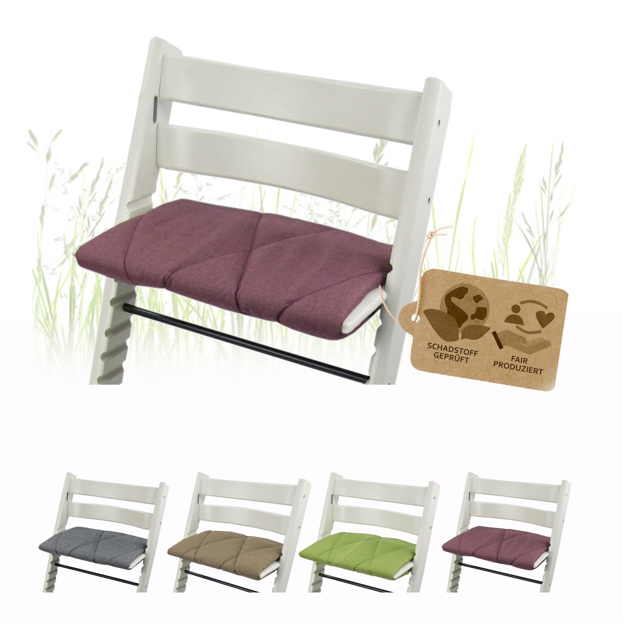 BambiniWelt by Rafael K. Hochstuhlauflage Kissen Juniorkissen Sitzpolster kompatibel mit Stokke Tripp Trapp