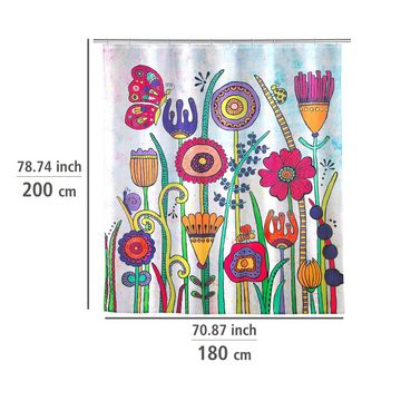 WENKO Duschvorhang Rollin'Art Full Bloom Breite 180 cm, Höhe 200 cm