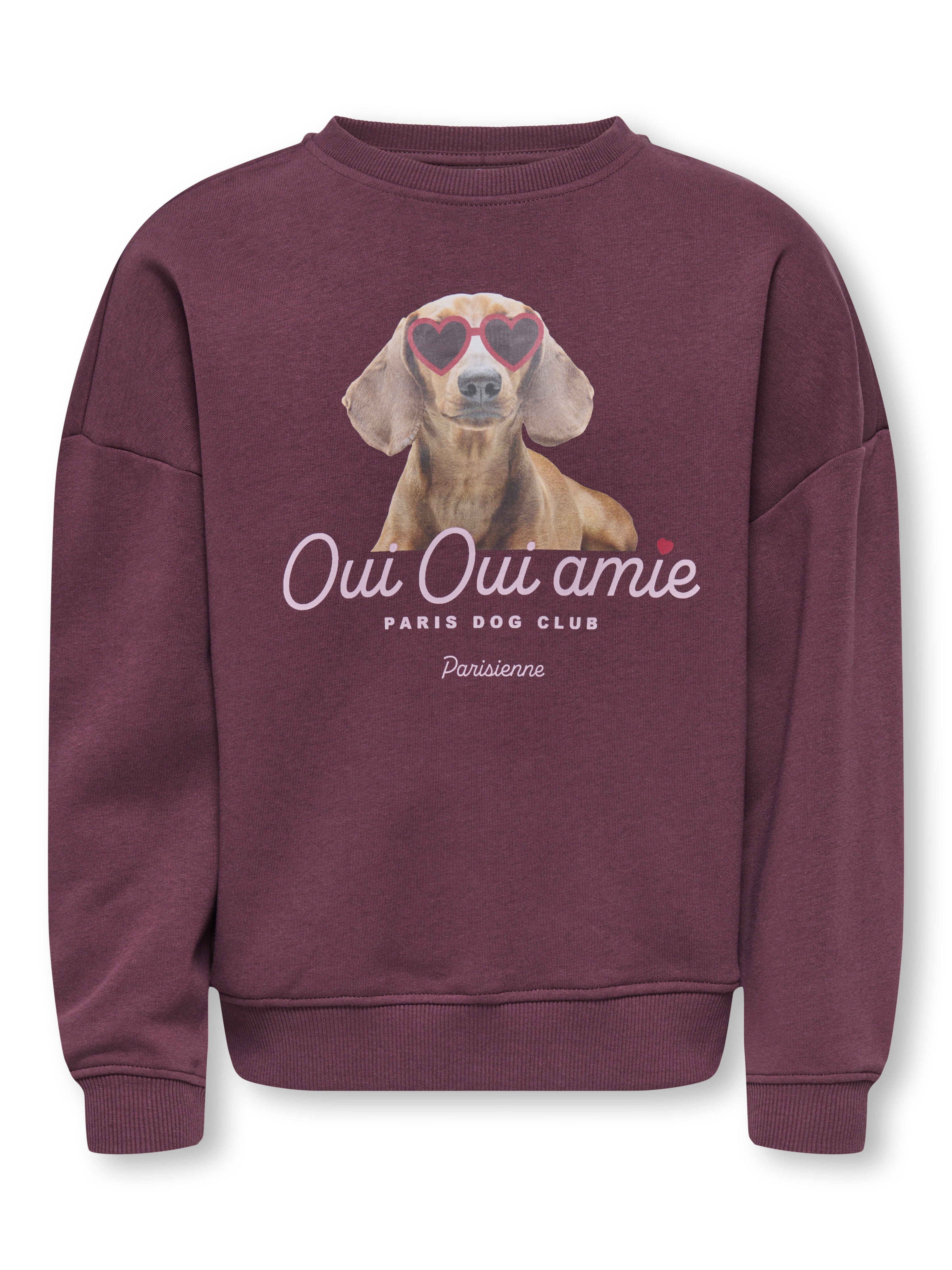 KIDS ONLY Sweatshirt KOGBILA L/S OVZ PRINT O-NECK SWT NOOS Baumwollmischung, oversize