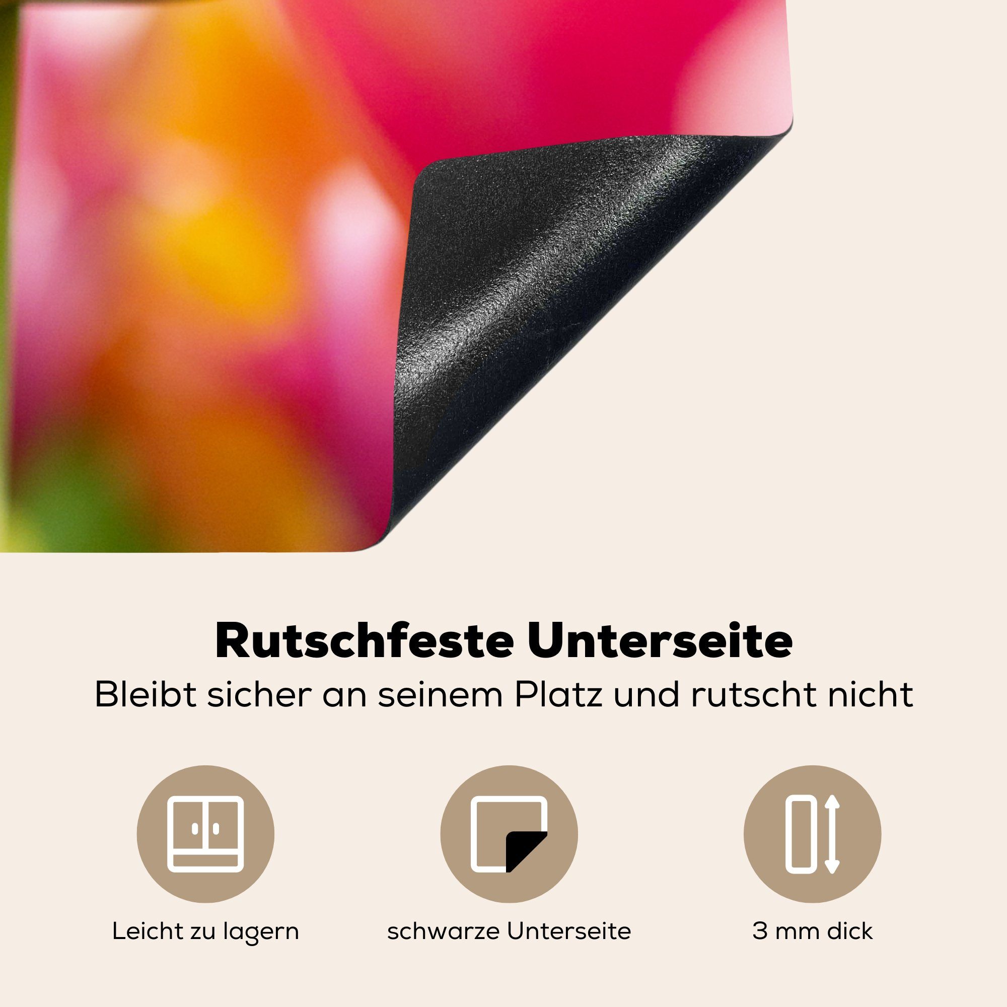 Eine gelbem tlg), Ceranfeldabdeckung, Vinyl, rosa Kopf, MuchoWow für 78x78 Herdblende-/Abdeckplatte Tulpe einer mit Arbeitsplatte (1 küche cm, Nahaufnahme