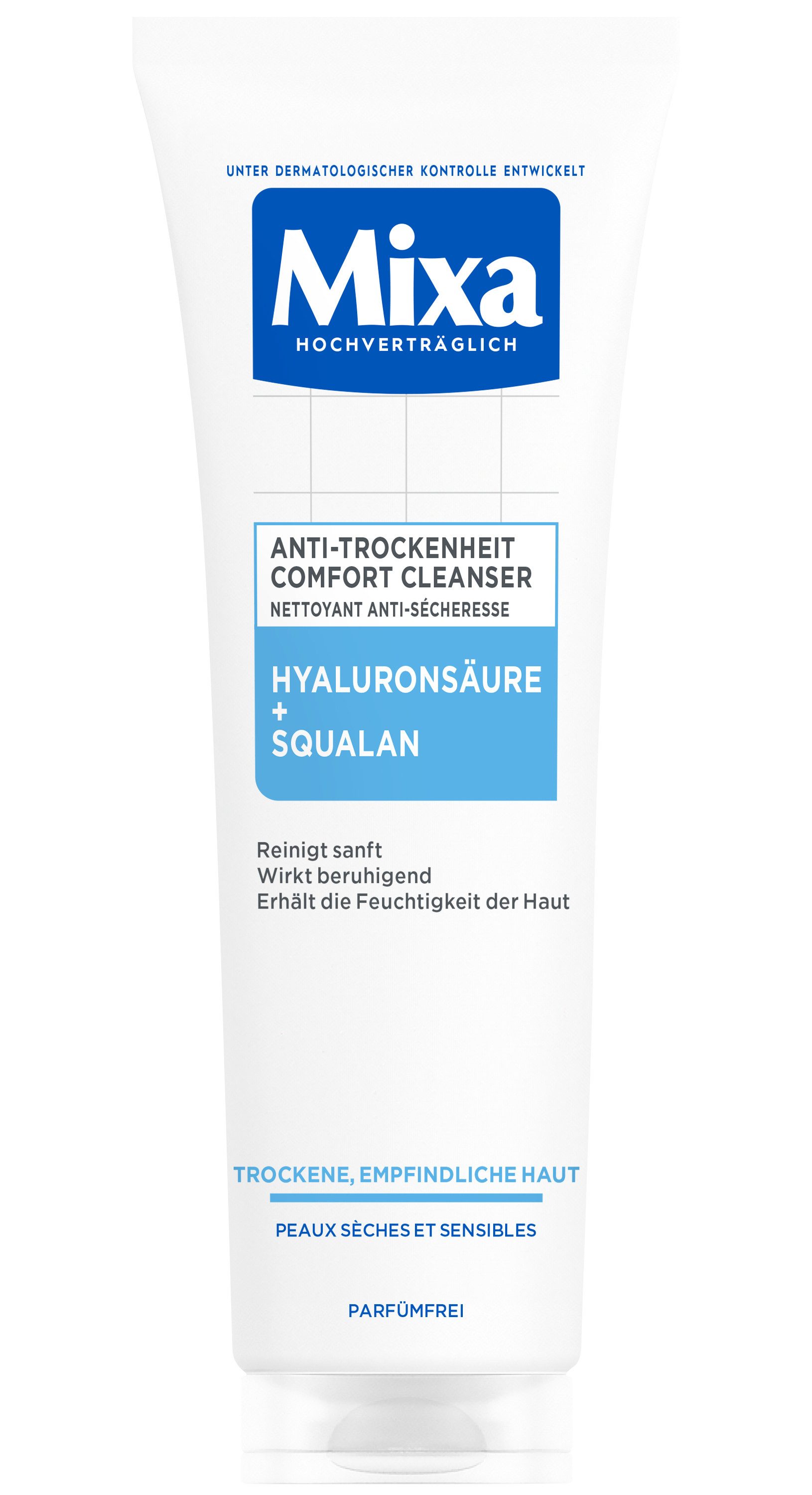 Mixa Gesichts-Reinigungsfluid Mixa Anti-Trockenheit Comfort Cleanser, sanfte Reinigung, mit Hyaluronsäure, entfernt Make-Up schonend