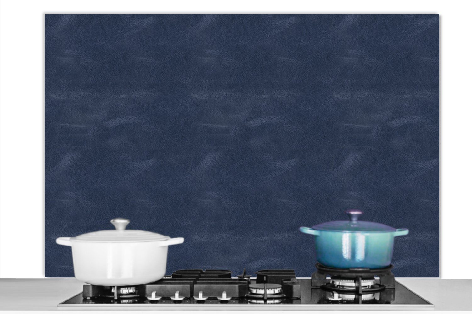 MuchoWow Küchenrückwand Leder - Blau - Tiere, (1-tlg), Spritzschutz Küche - Küchenrückwand - Wandschutz für Herd und Spüle -