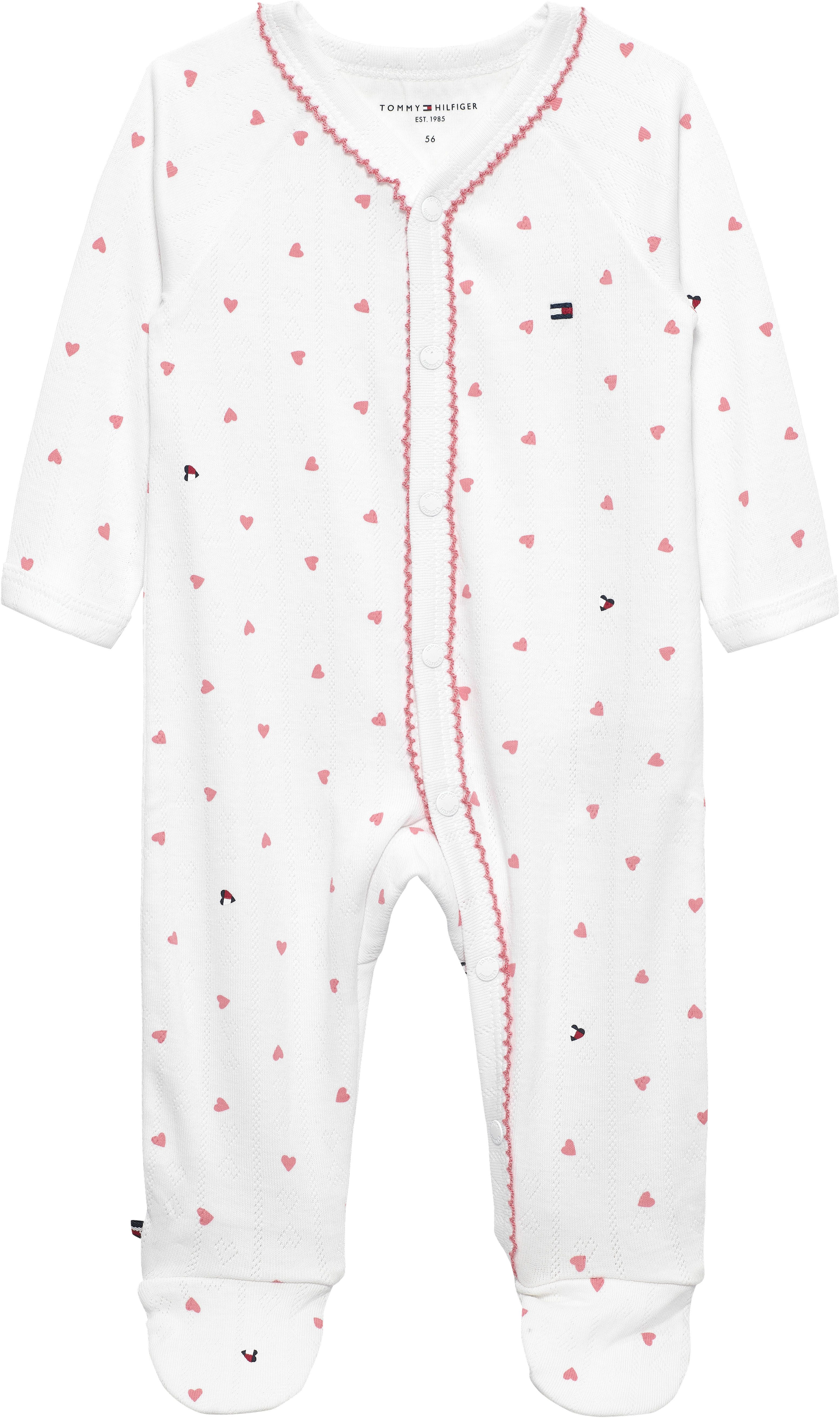Tommy Hilfiger Strampler POINTELLE COVERALL Regular fit mit V-Ausschnitt für Babys