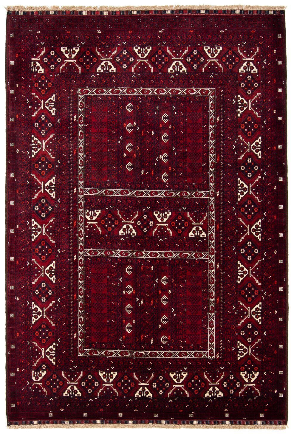 Orientteppich Turkaman - 243 x mit cm 164 - Handgeknüpft, 6 mm, dunkelrot, rechteckig, Höhe: Zertifikat Wohnzimmer, morgenland, Einzelstück