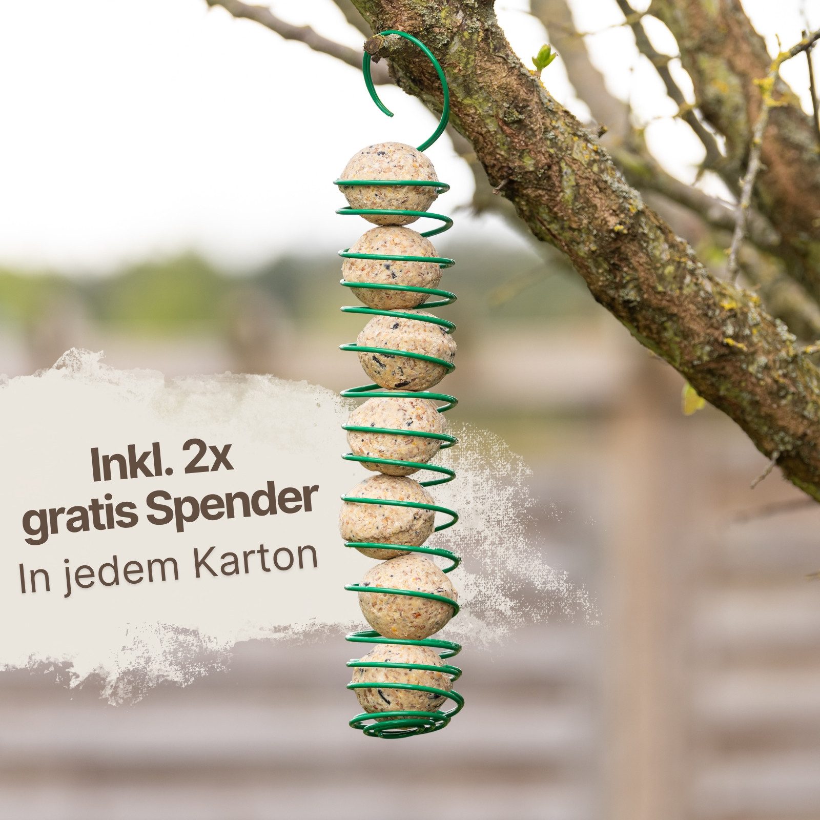 Lyra Pet 150 Stk. Lyra Pet® Meisenknödel Vollkorn Früchte ohne Netz + 2 Spender, für: Wildvogel