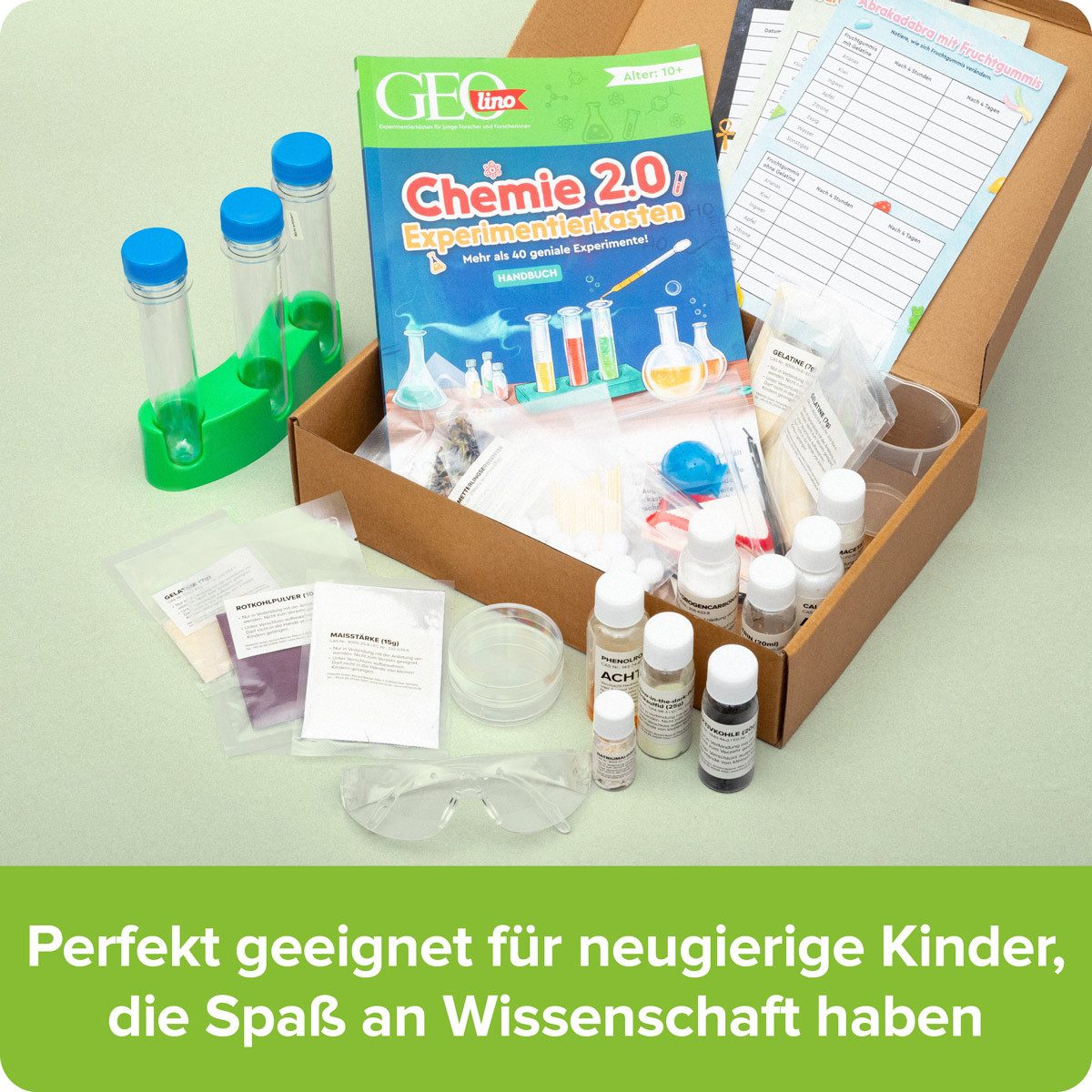 Franzis Modellbausatz GEOlino Chemie 2.0 Experimentierkasten für Kinder