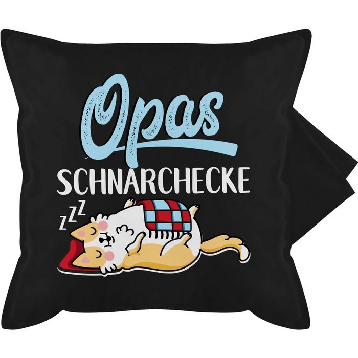 Kissenbezug Opas Schnarchecke - weiß/blau - Deko-Kissen Opa - Bedruckte Kissenhülle Kissen ohne Füllung Shirtracer (1 Stück)
