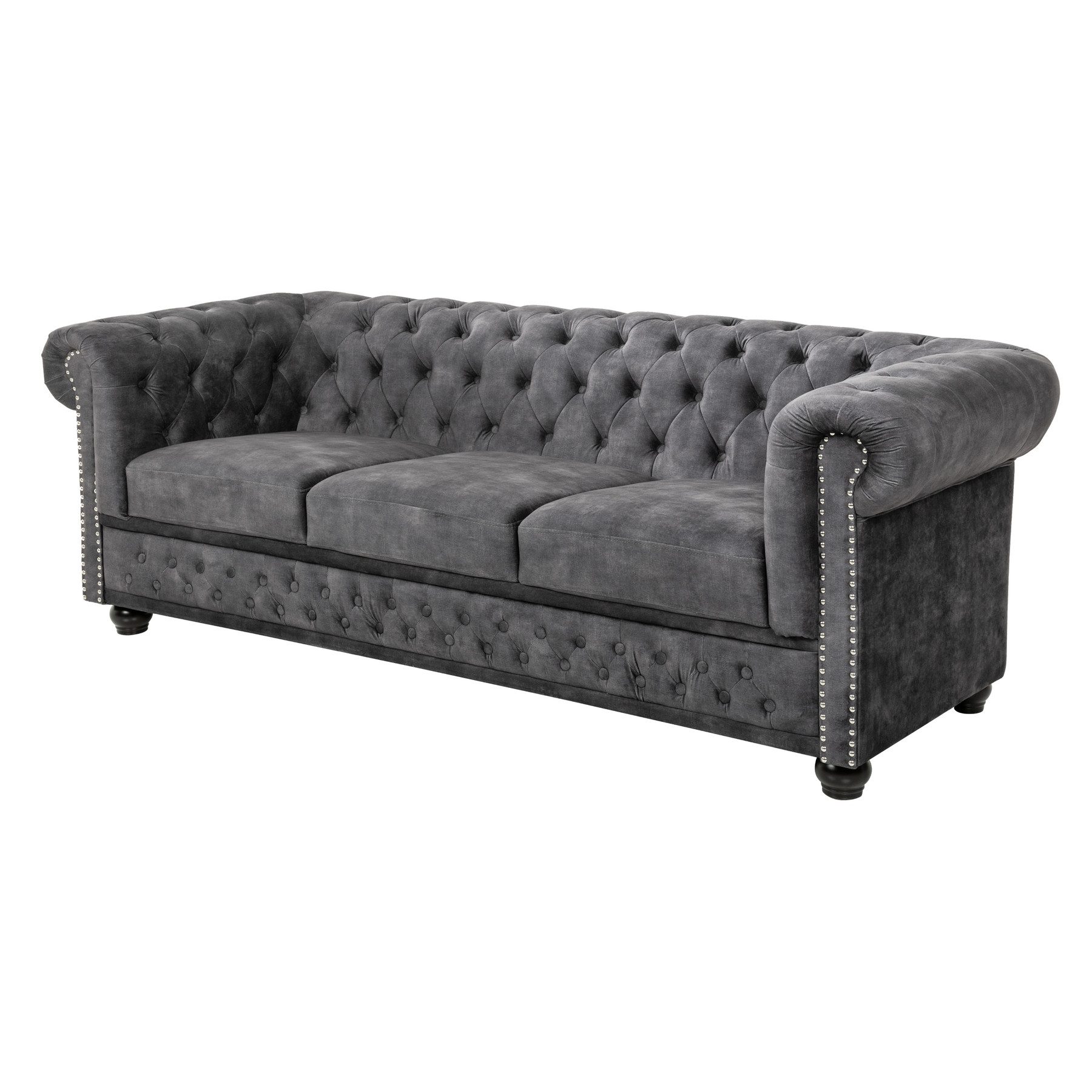 3-Sitzer CHESTERFIELD 205cm grau