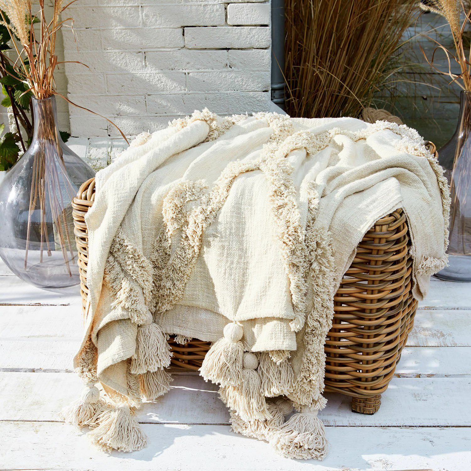 Mirabeau Tagesdecke Plaid Linares creme günstig online kaufen