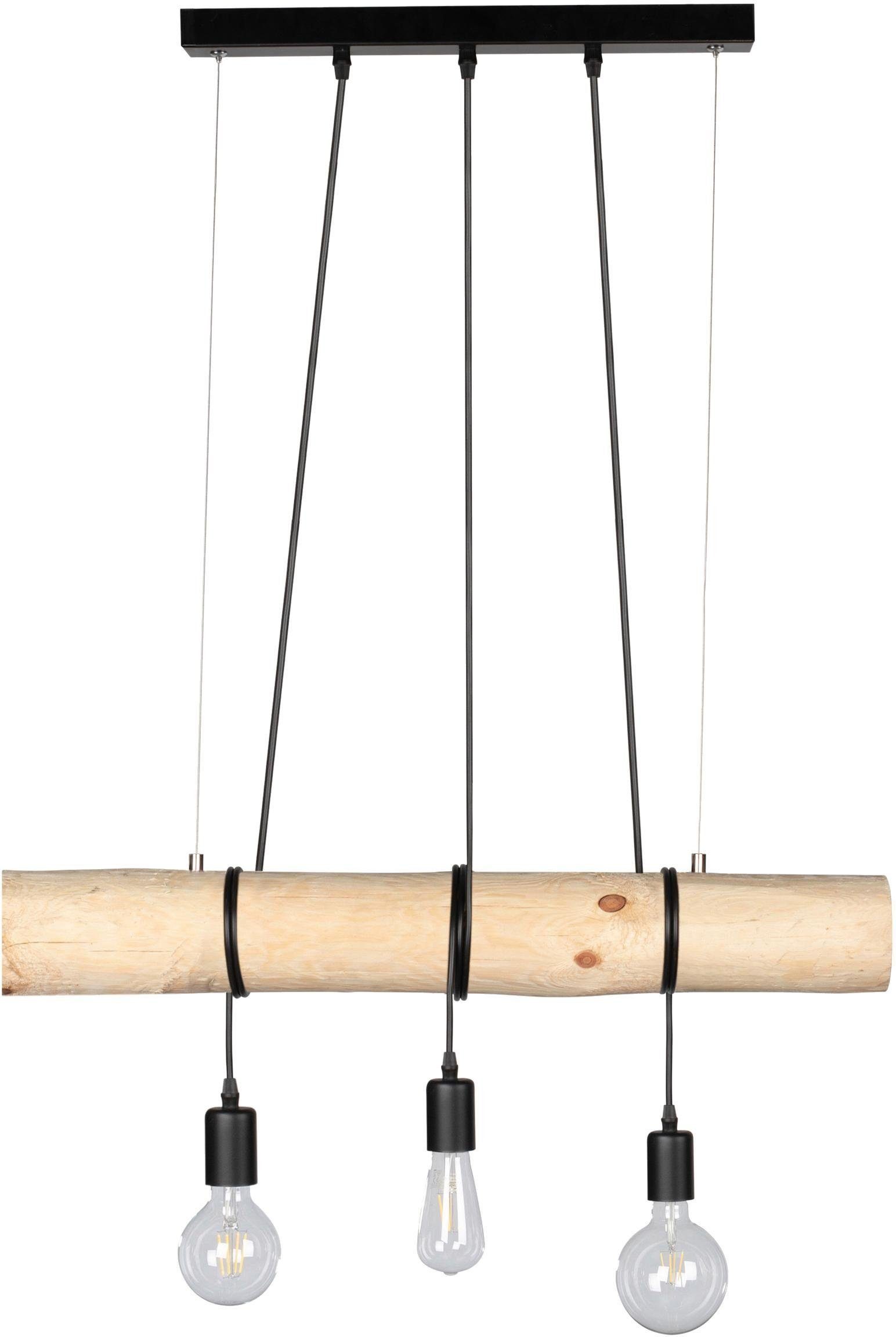 SPOT Light Pendelleuchte TRABO, ohne Leuchtmittel, Hängeleuchte, mit  Massivholzbalken Ø 8-12 cm, Naturprodukt, Kürzbar, Holzbalken aus massivem  Kiefernholz Ø 8-12 cm