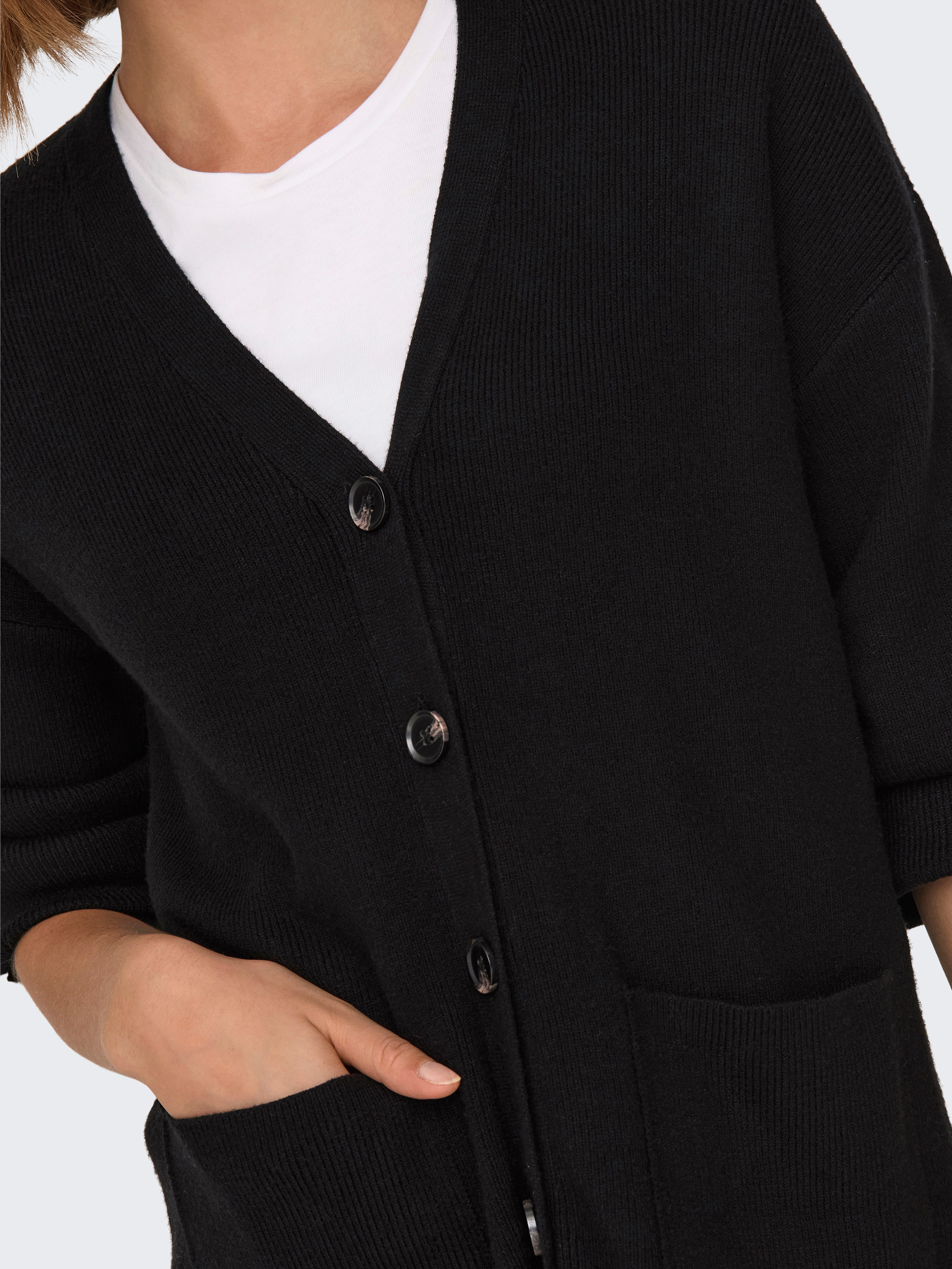 ONLY Strickjacke ONLKATIA LS RIB V LOOSE CARDIGAN CC KNT