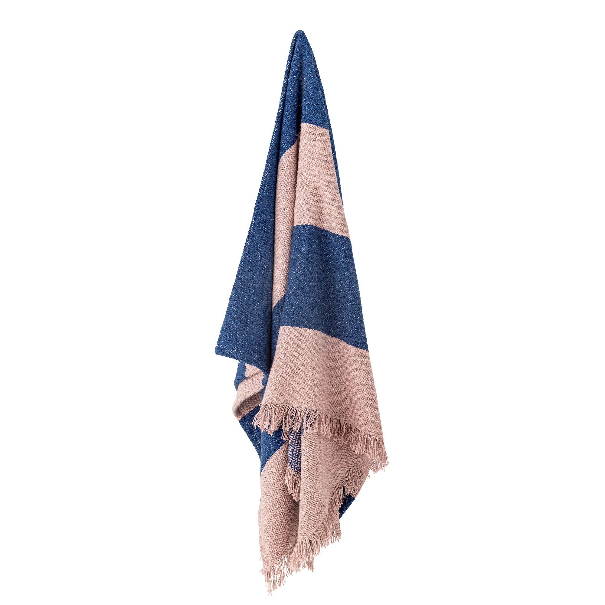 Wohndecke Bloomingville Cadeo Decke, Blau, 160 x 130 cm, Bloomingville