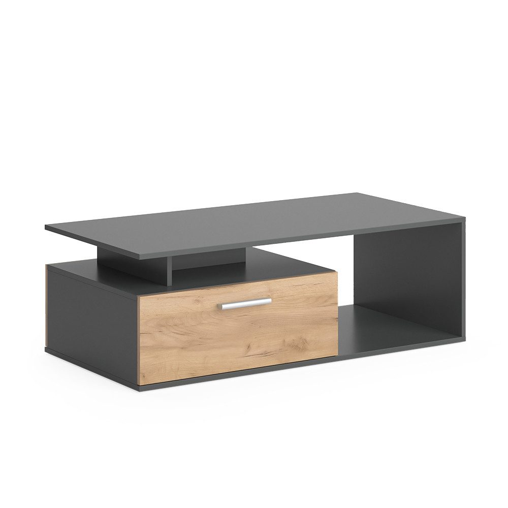Vicco Couchtisch Roland, Anthrazit/Goldkraft Eiche, 118 x 59 cm günstig online kaufen