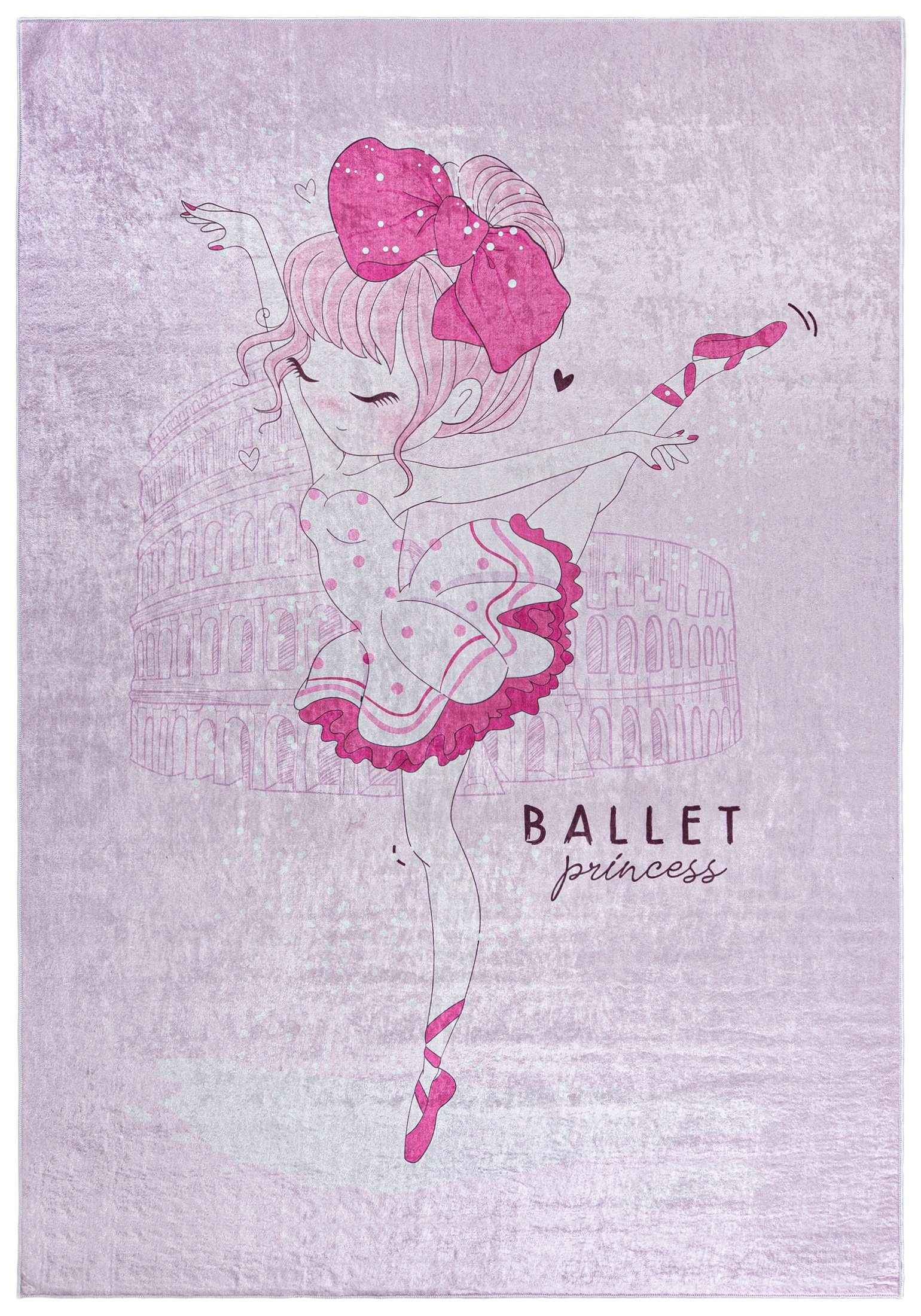 Rosa in Ballett Pink Mazovia, cm, Ballerina, Höhe Kurflor, 5 160 x 230 mm, Waschmaschine, 41970 Waschbar Kinderteppich Kinderzimmerteppich / Kinderteppich Rutschfest