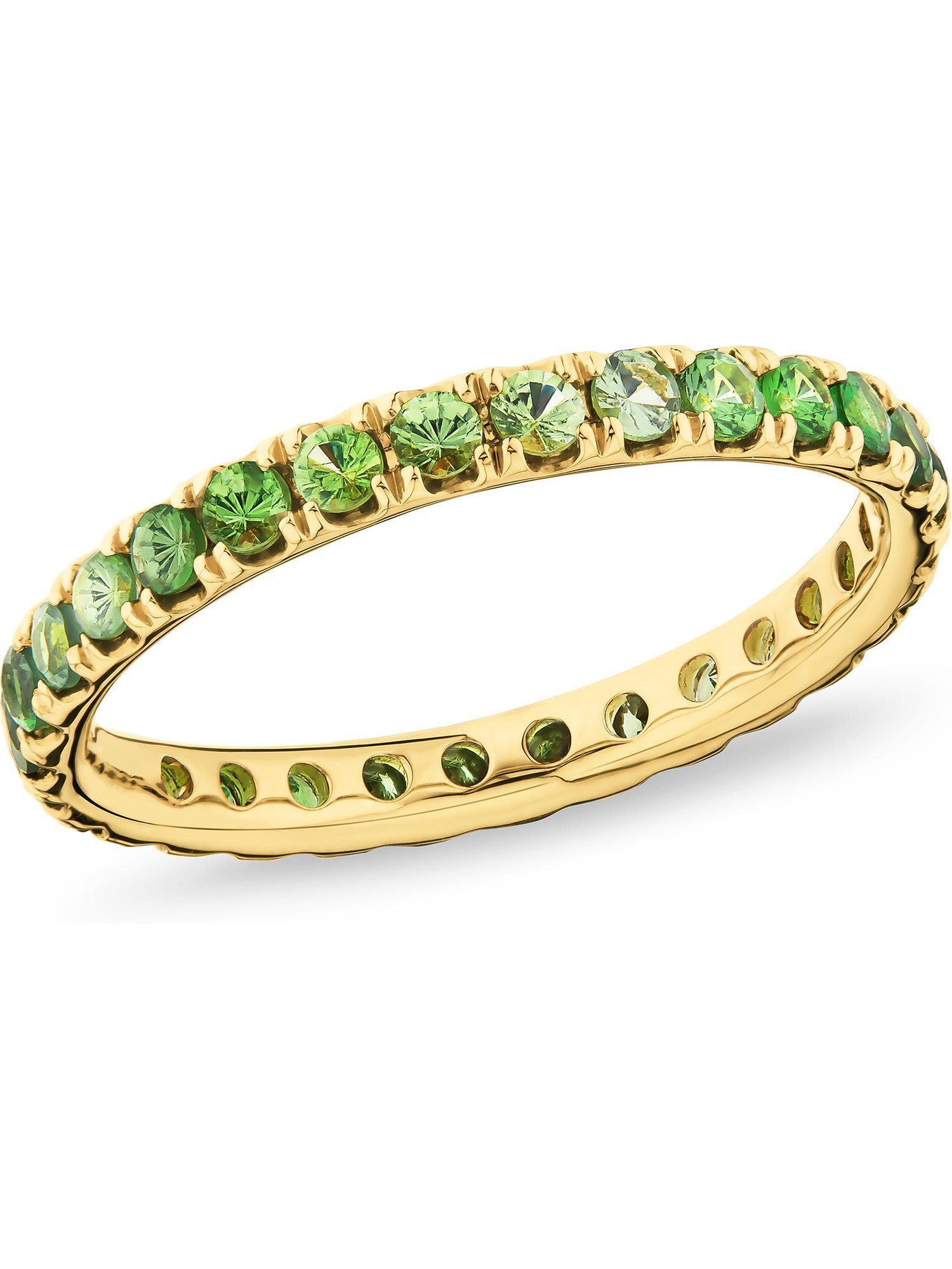 GUIA Fingerring GUIA Damen-Damenring 585er Gelbgold 29 Tsavorit, Tsavorit