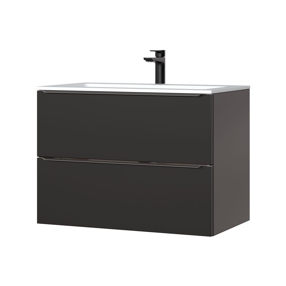 Lomadox Waschbeckenschrank TOSKANA-BLACK-56 Waschtischunterschrank 80cm in günstig online kaufen