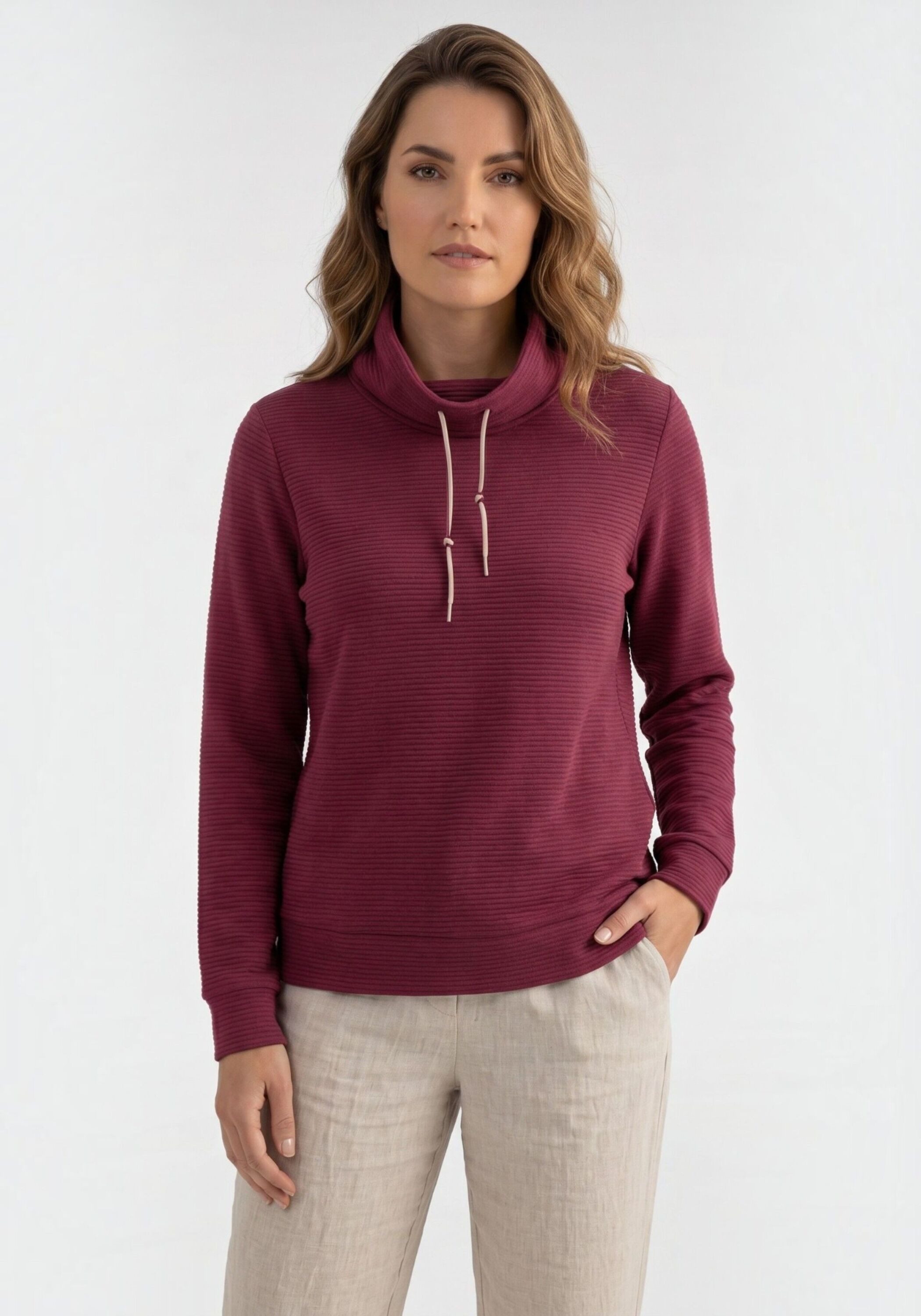 NAVIGAZIONE Sweatshirt (1-tlg) modisch lockerer Stehkragen