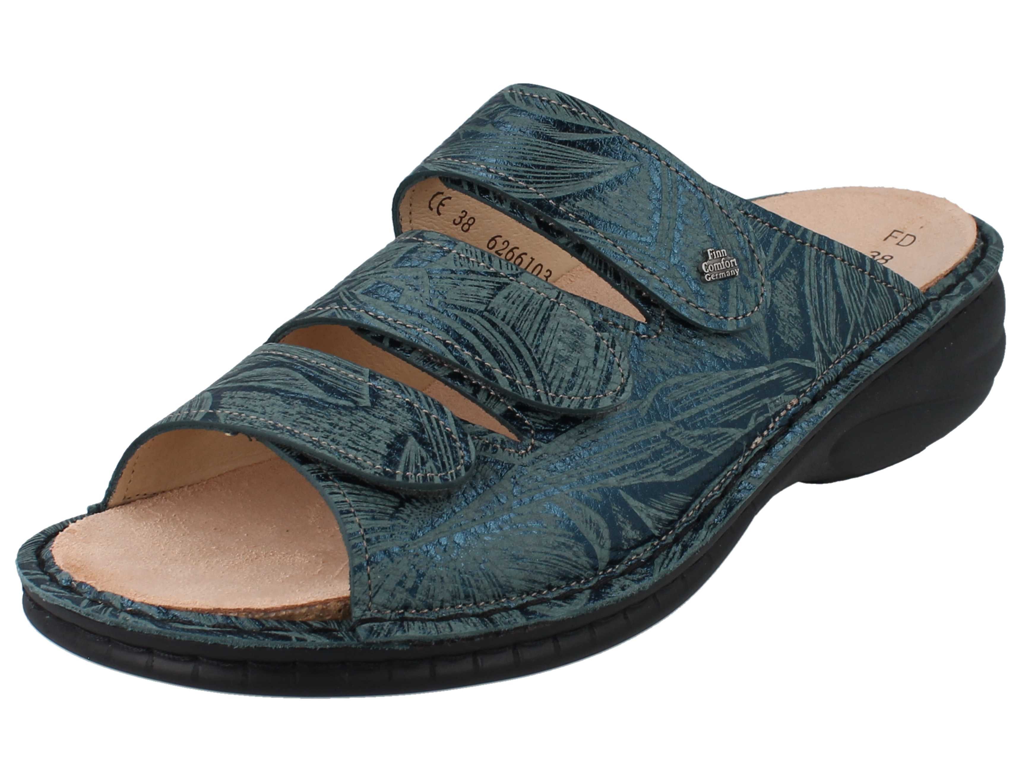 Finn Comfort LIMITIERTE FARBE FINN COMFORT Hellas Damen Pantolette petrol Pantolette Wechselfußbett