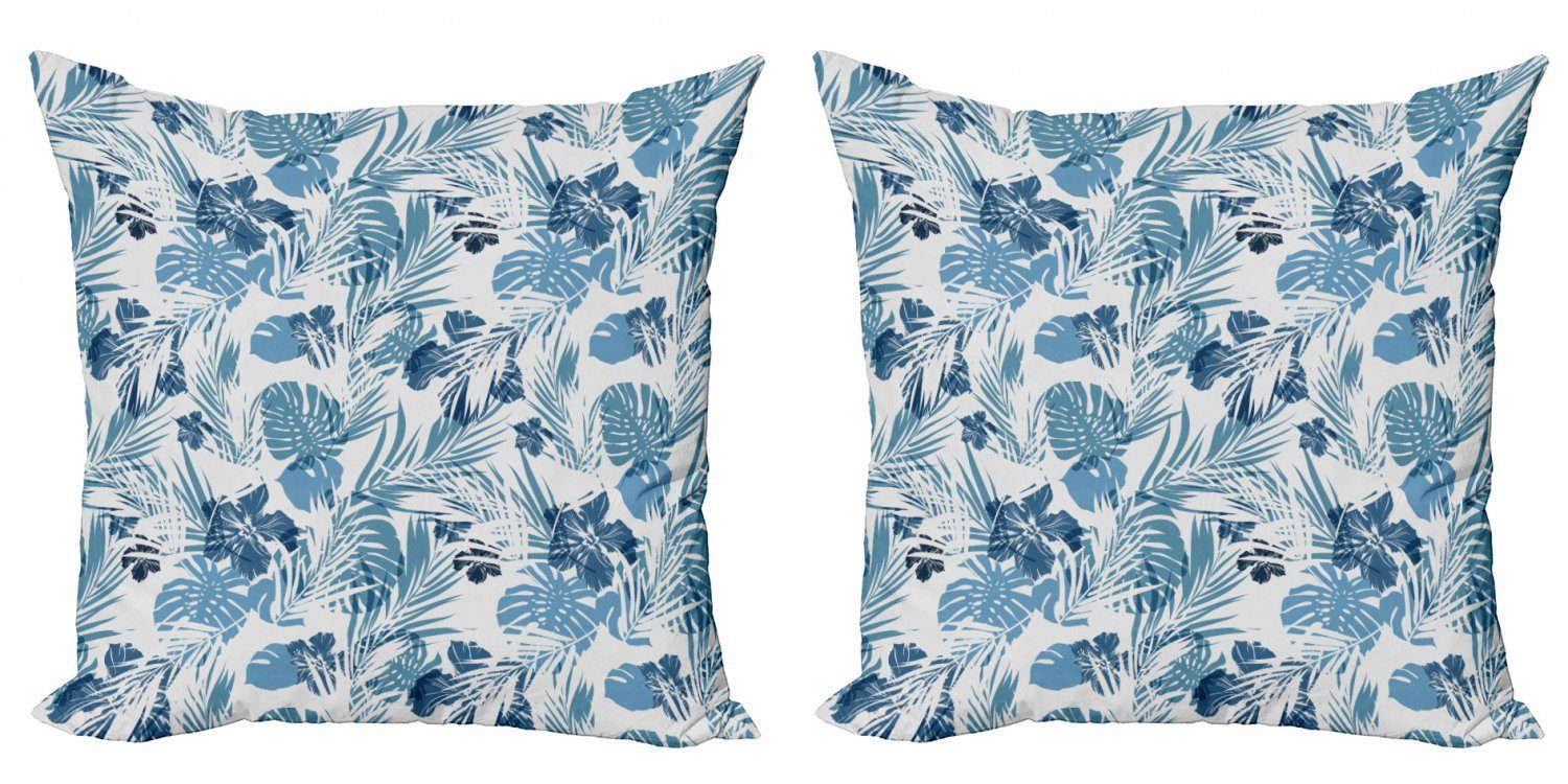 Digitaldruck, Doppelseitiger Kissenbezüge Hawaii-Blumen (2 Blatt Stück), Palme Modern Accent Abakuhaus