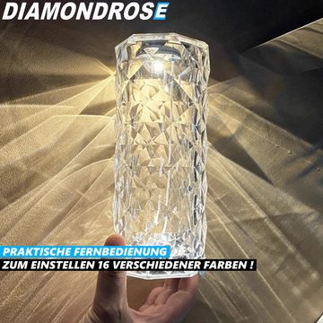 MAVURA LED Tischleuchte DIAMONDROSE Crystal LED Kristall Tischlampe mit Touch, Leuchte, 16 Farben, Nachtlicht, Lampe