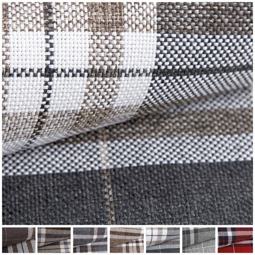 novely® Stoff Abverkauf LONDON Polsterstoff im British Style - Karierter Möbelstoff, Robust, Abriebfest, Pflegeleicht, Meterware, 1lfm