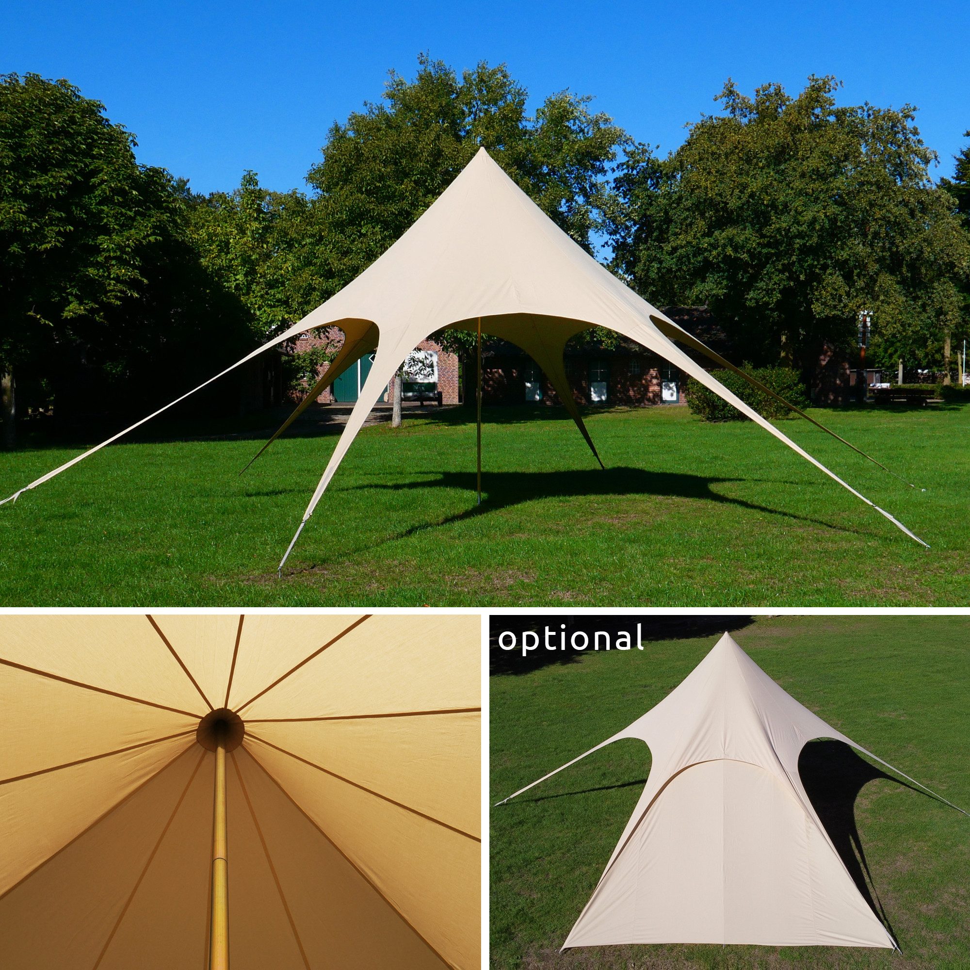yourGEAR Pavillon your GEAR Sonora - Sternzelt Ø 10 x 4 m Sonnendach Baumwollmischgewebe