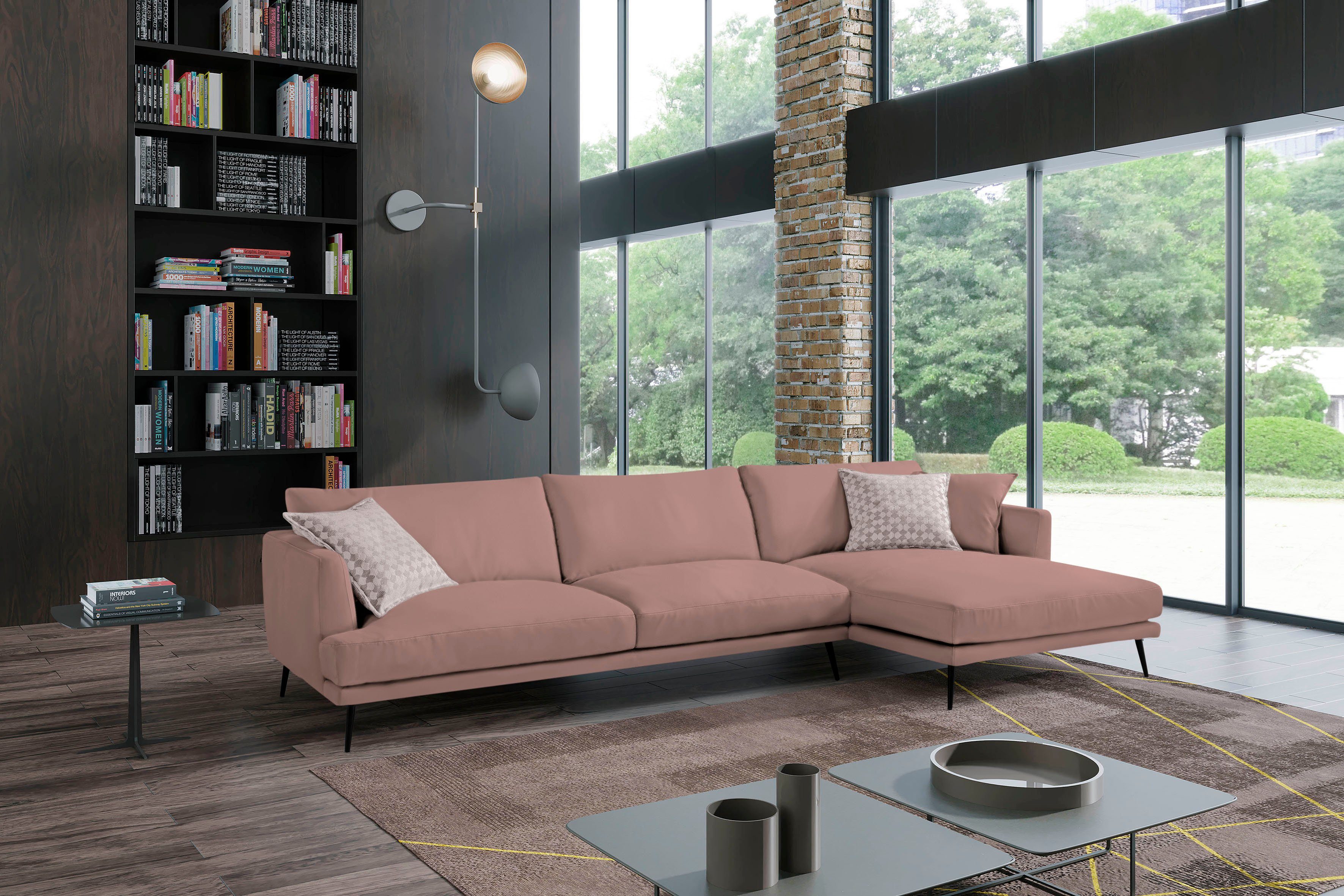 Egoitaliano Ecksofa Sophia, Designsofa mit extrakomfortablem Sitzkomfort, Breite 274cm, mit Daunenfederung, L-Form