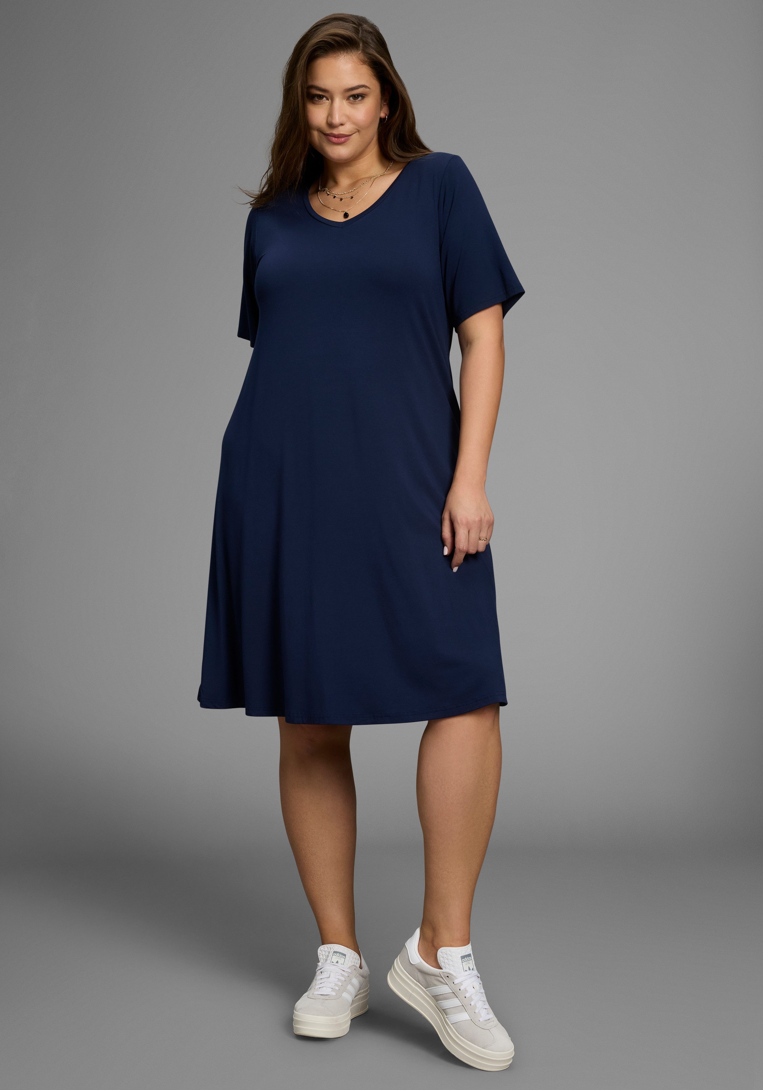 Laura Scott CURVE Jerseykleid Große Größen in leicht ausgestellter, fließender Form – Bild 5 von 5