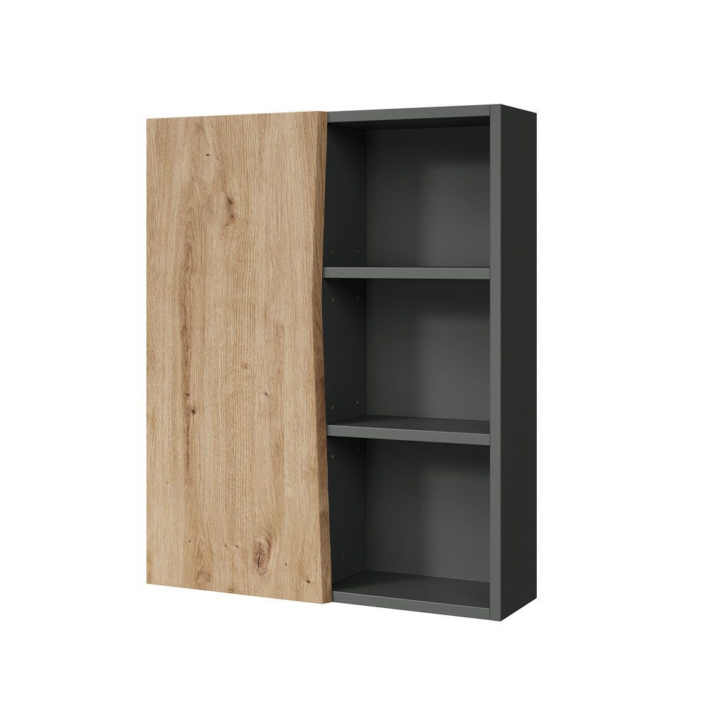 Vicco Hängeschrank Willow, Artisan/Anthrazit, 56 x 70 cm mit 3 offenen Fächern (1-St)