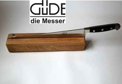 Güde Messer Solingen Brotmesser Güde Brotmesser Messer 32 cm, Serie Alpha mit Messerhalter aus Eiche